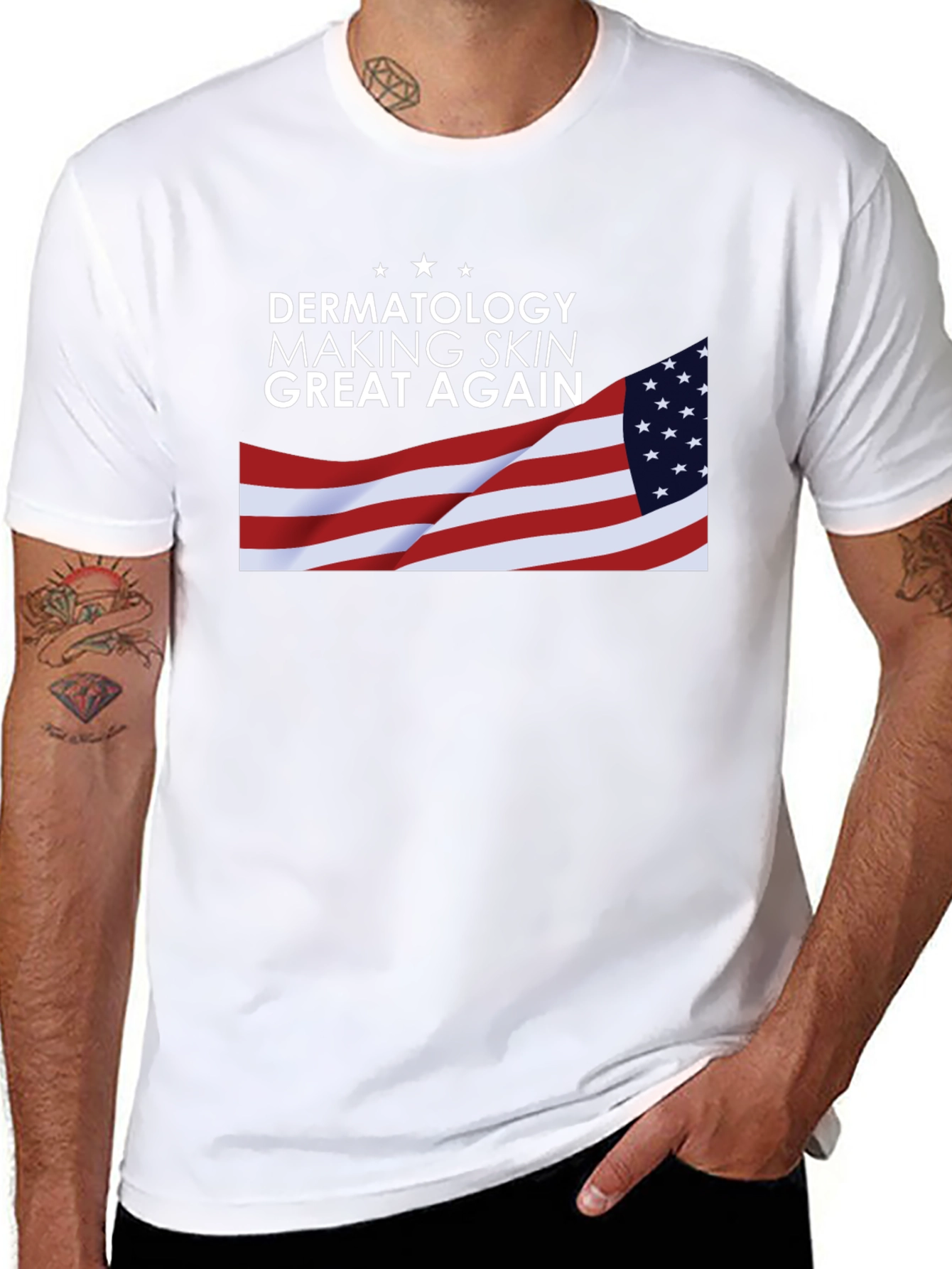 Dermatology Skin T-Shirt USA Flag Graphic Tee