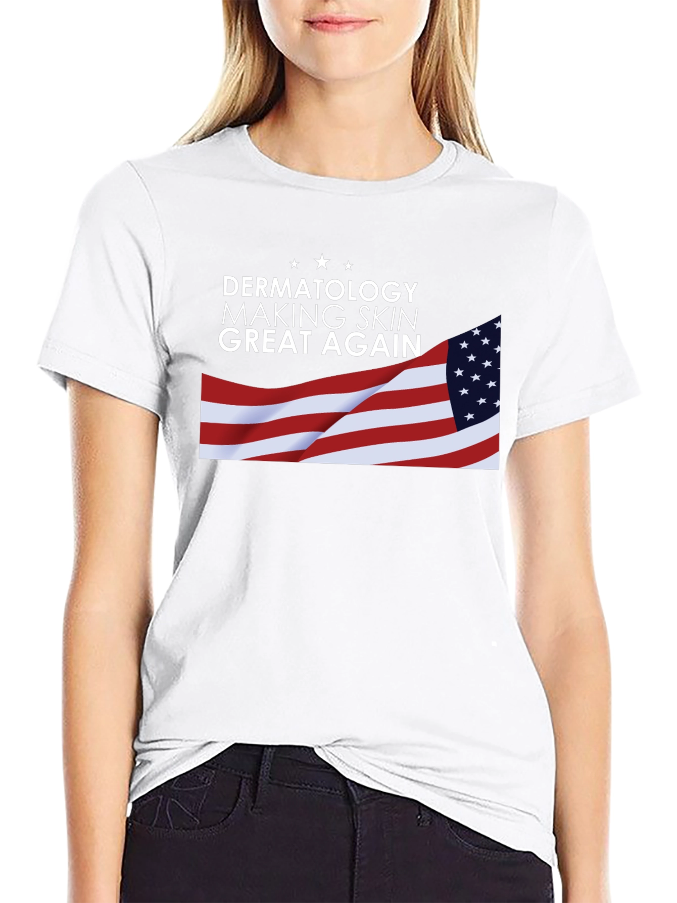 Dermatology Skin T-Shirt USA Flag Graphic Tee