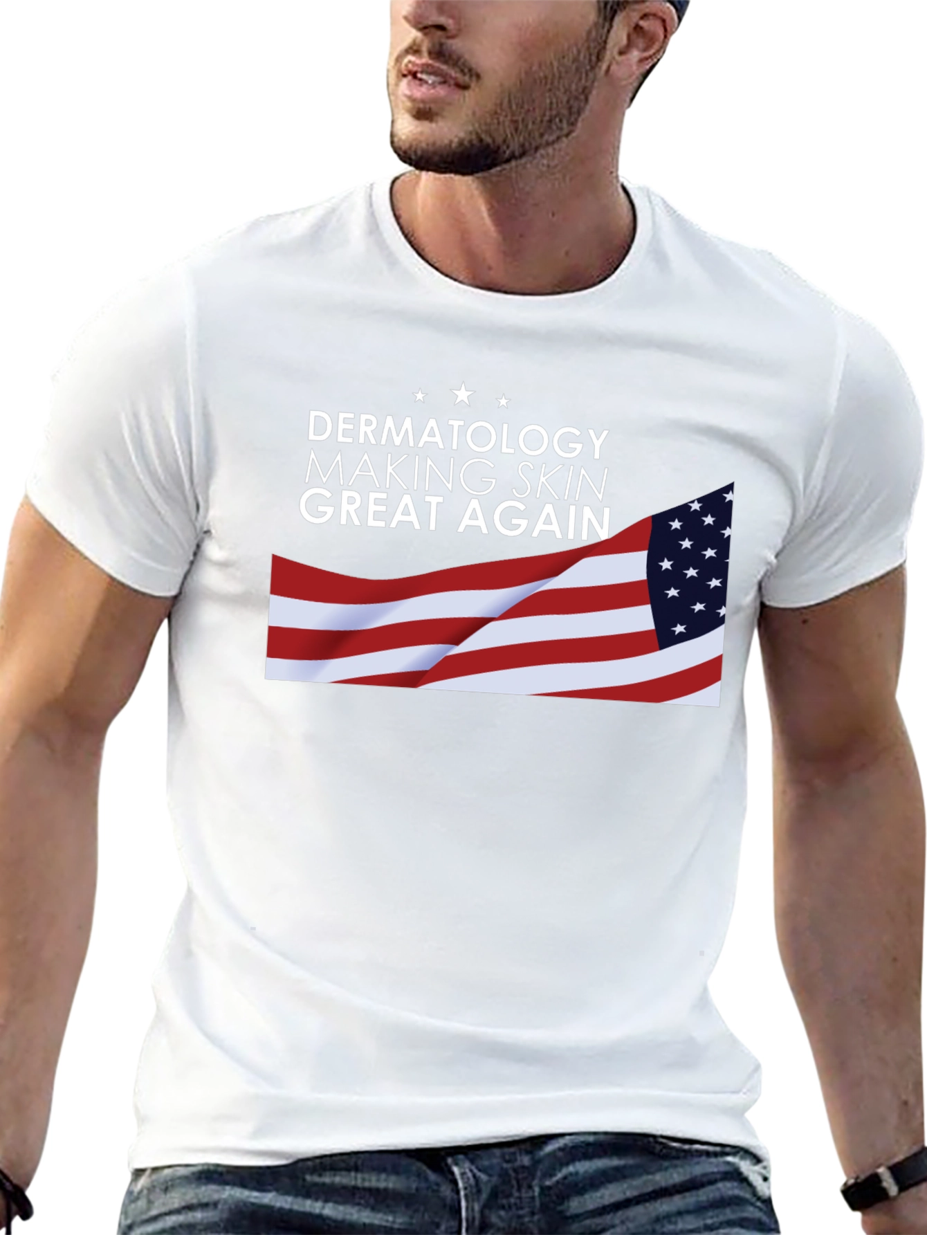 Dermatology Skin T-Shirt USA Flag Graphic Tee
