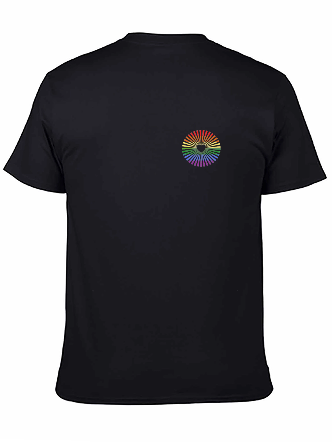 Rainbow Heart Graphic Black T-Shirt
