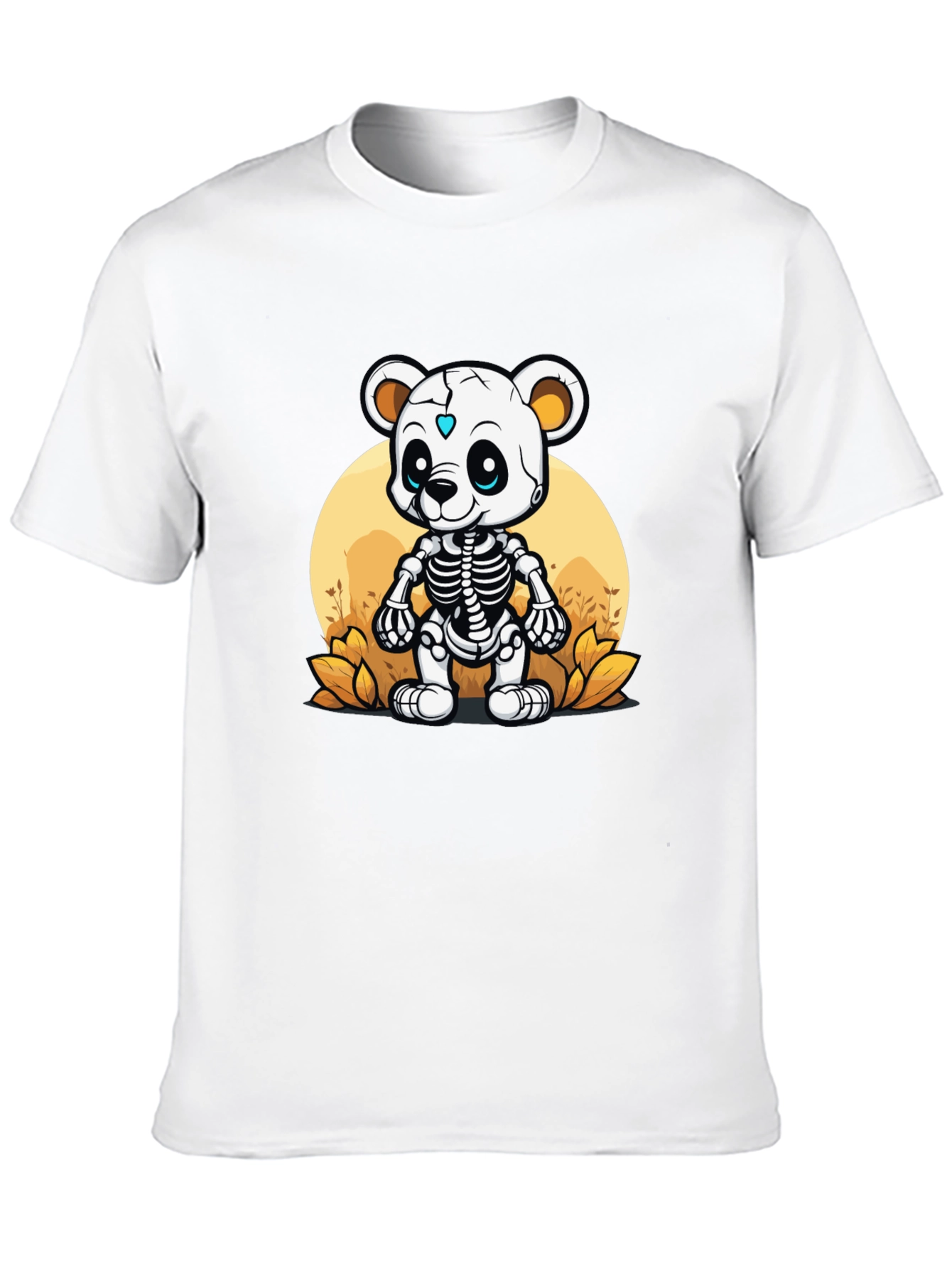 Skeleton Bear Graphic T-Shirt - Unique Halloween Style