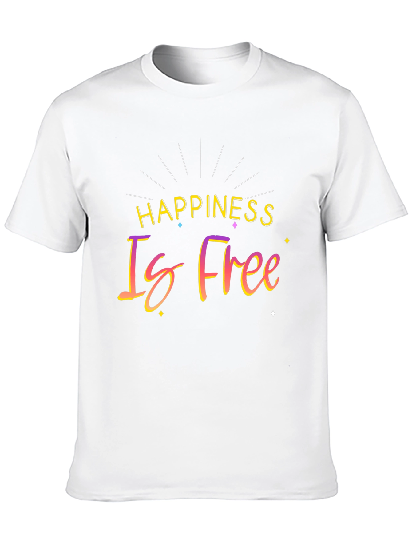 Happiness Is Free Black Graphic T-Shirt