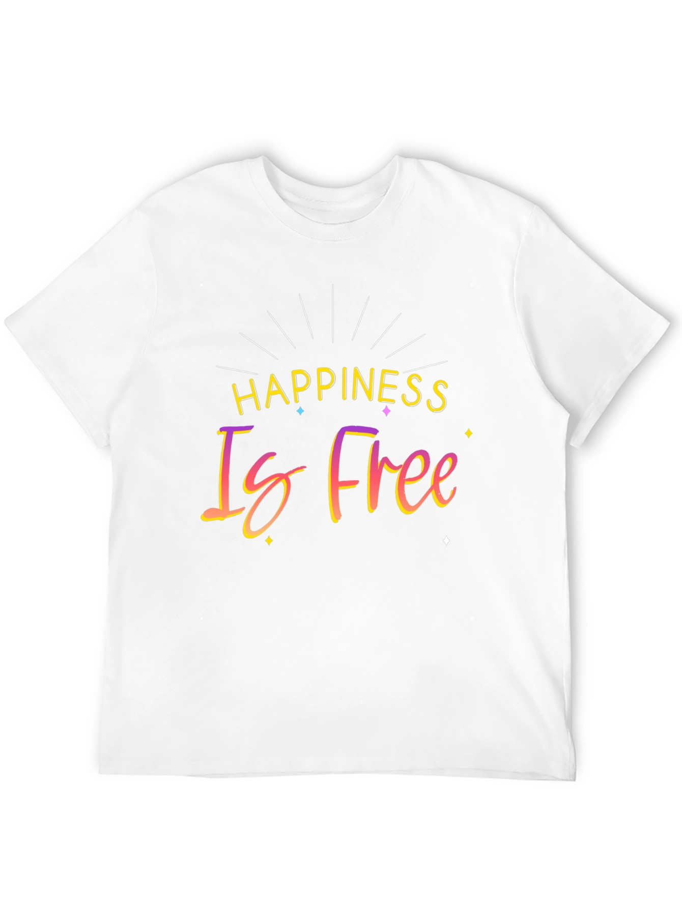 Happiness Is Free Black Graphic T-Shirt