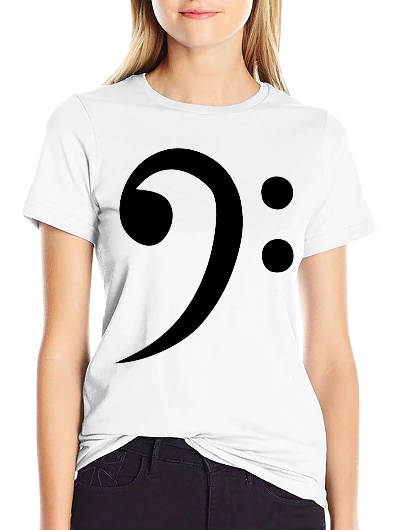 Bass Clef Black Graphic T-Shirt