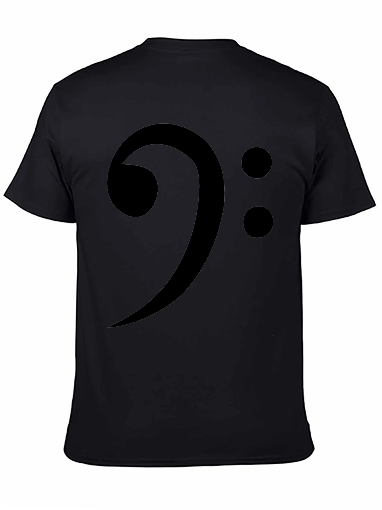 Bass Clef Black Graphic T-Shirt