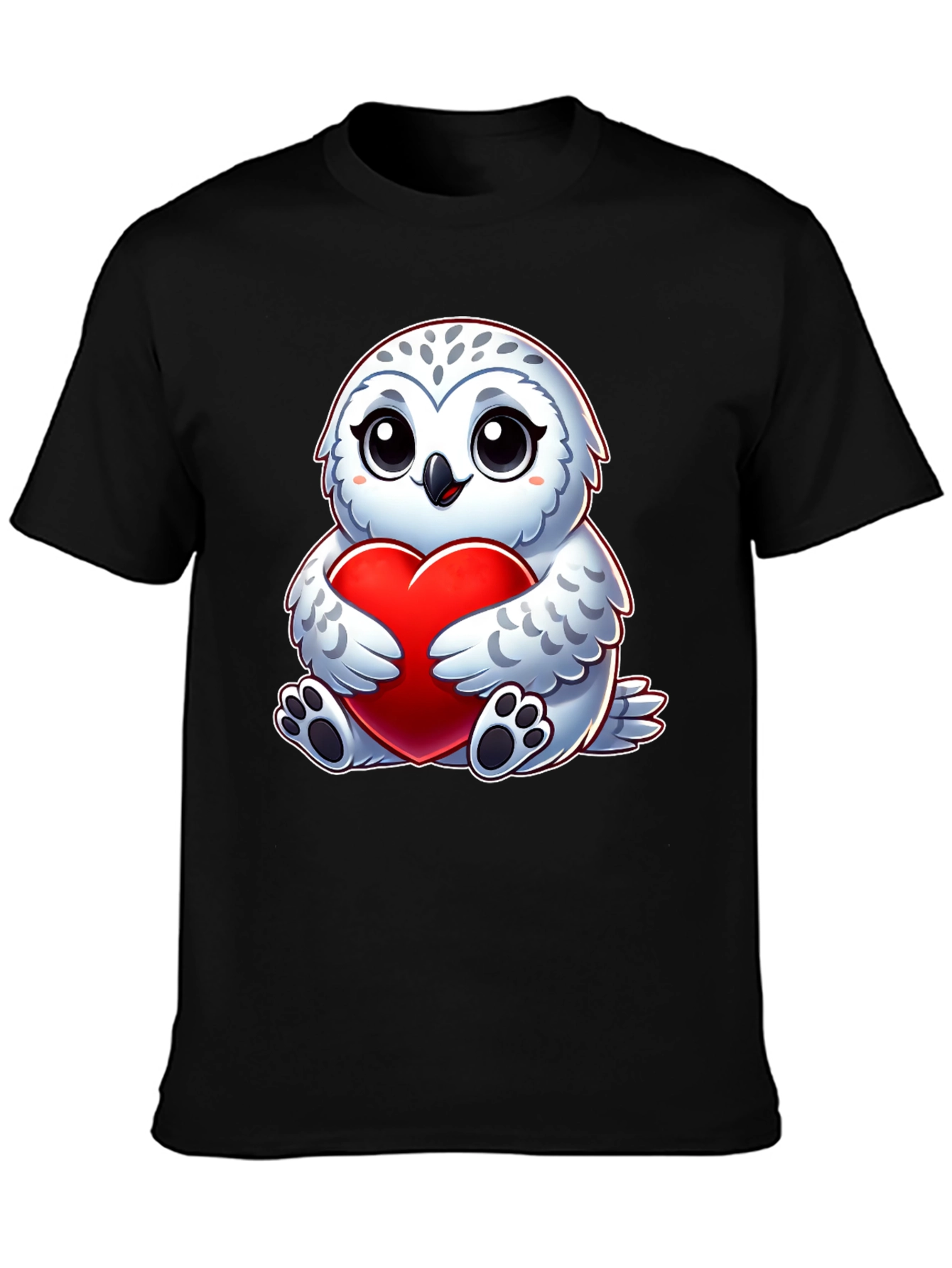 Cute Owl Heart Graphic Tee - Soft Cotton Blend