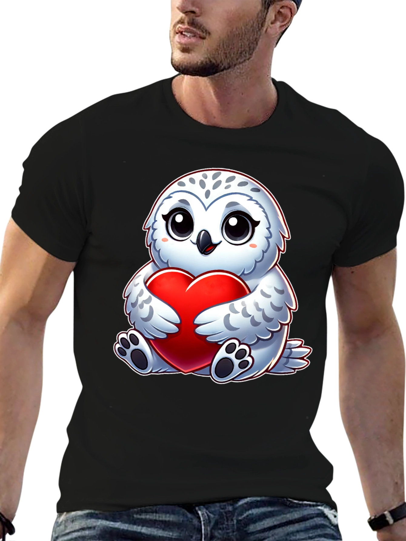 Cute Owl Heart Graphic Tee - Soft Cotton Blend