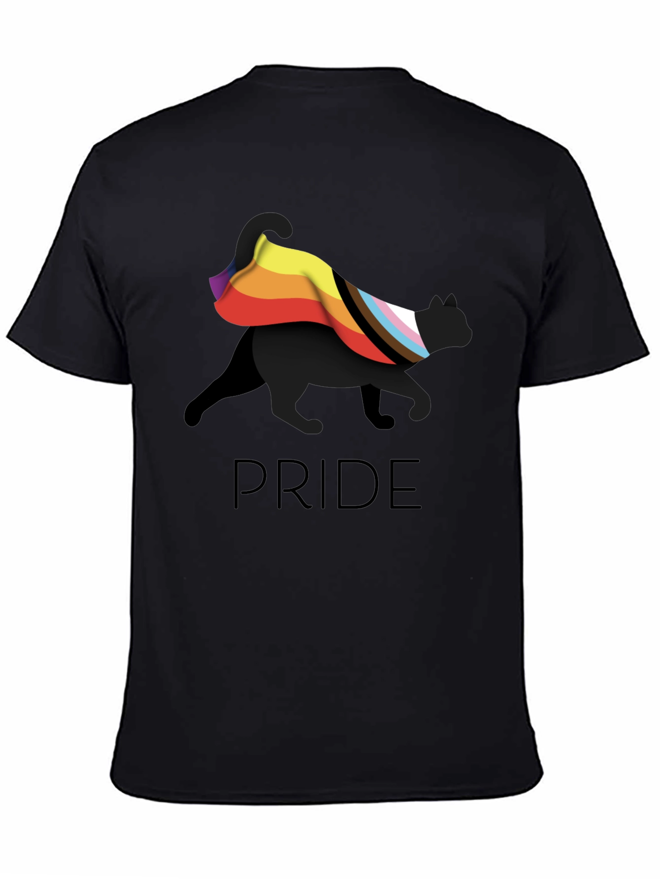 Pride Cat Graphic T-Shirt - Black LGBTQ+ Tee