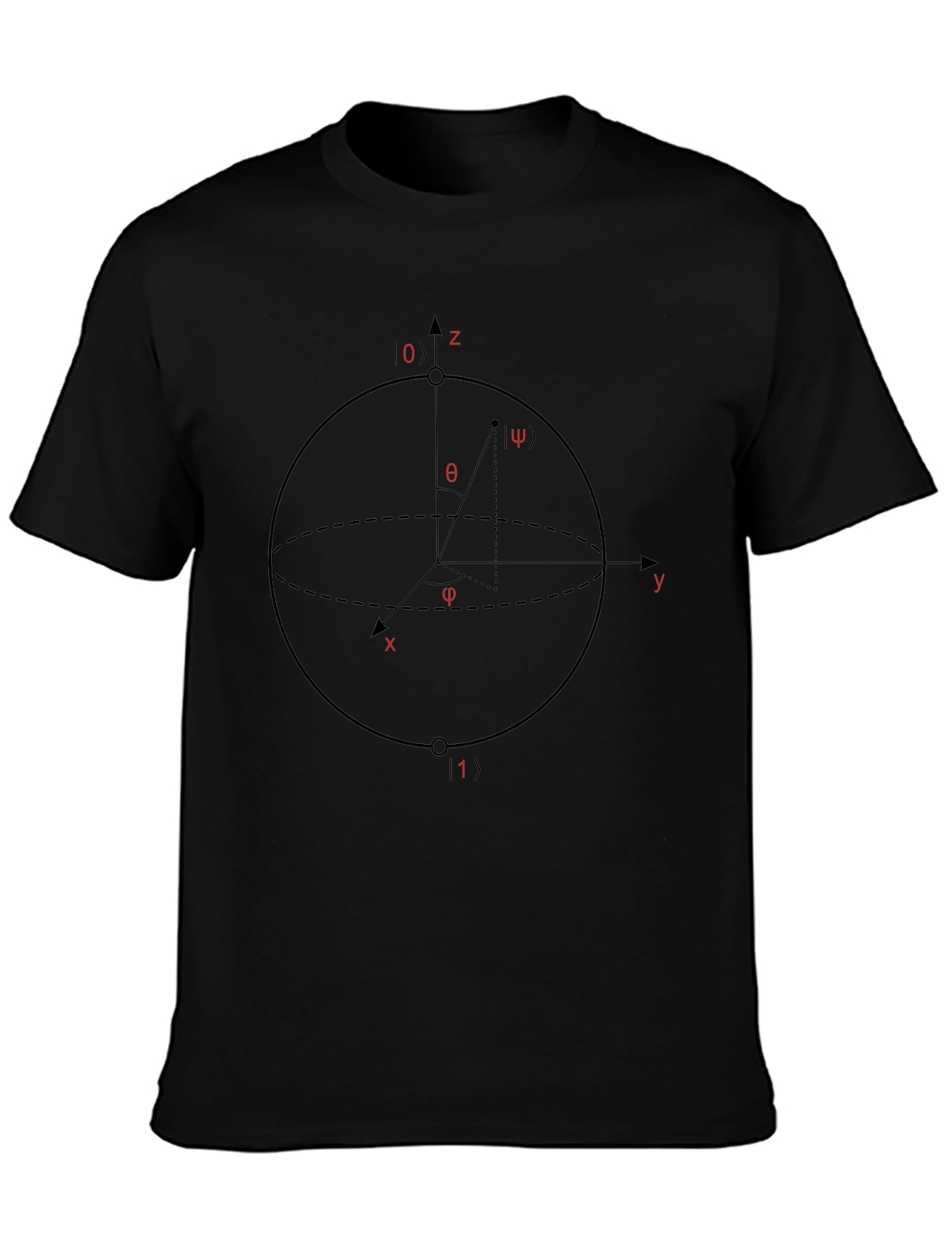 Quantum Physics Bloch Sphere Black T-Shirt