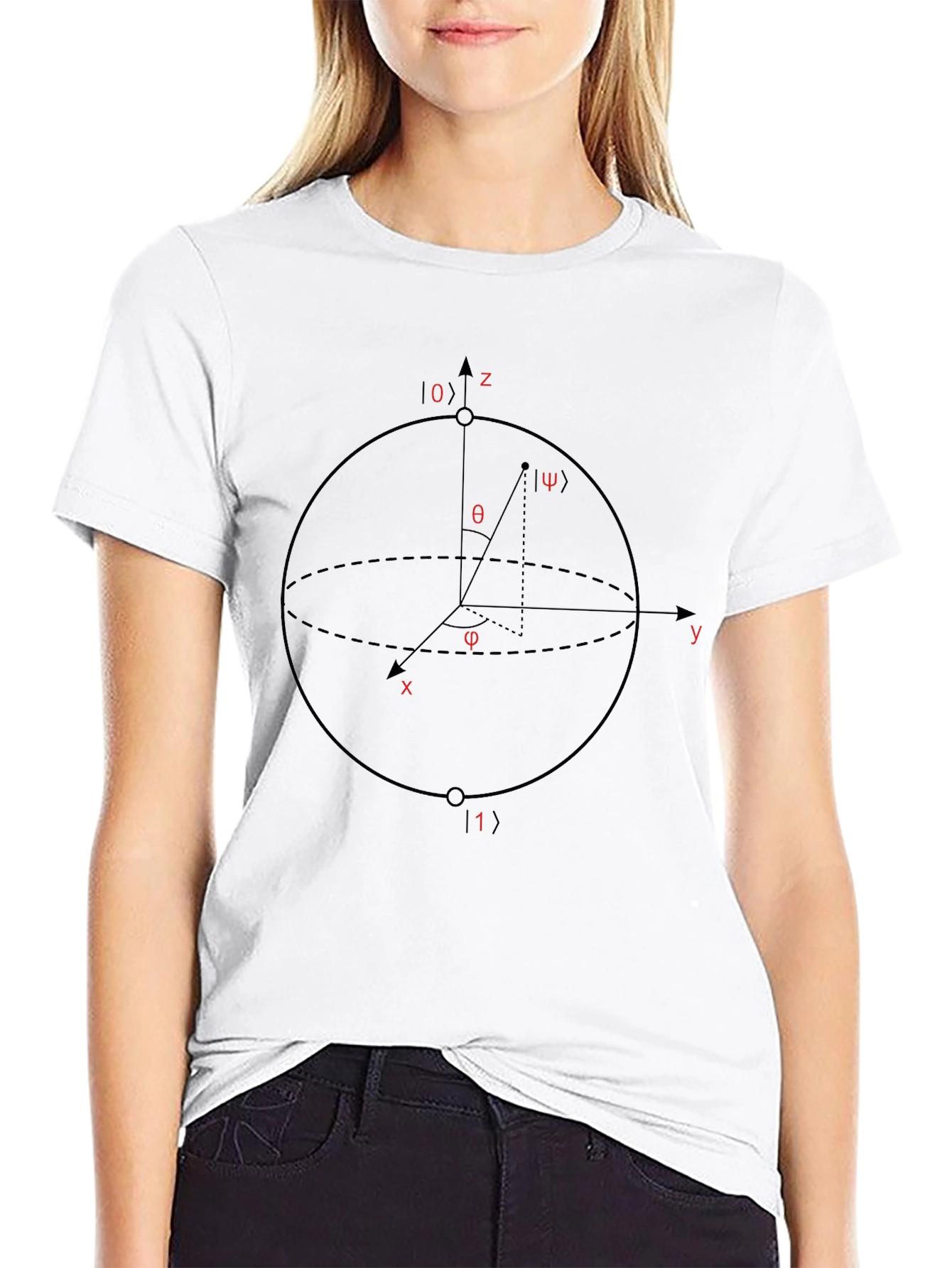 Quantum Physics Bloch Sphere Black T-Shirt