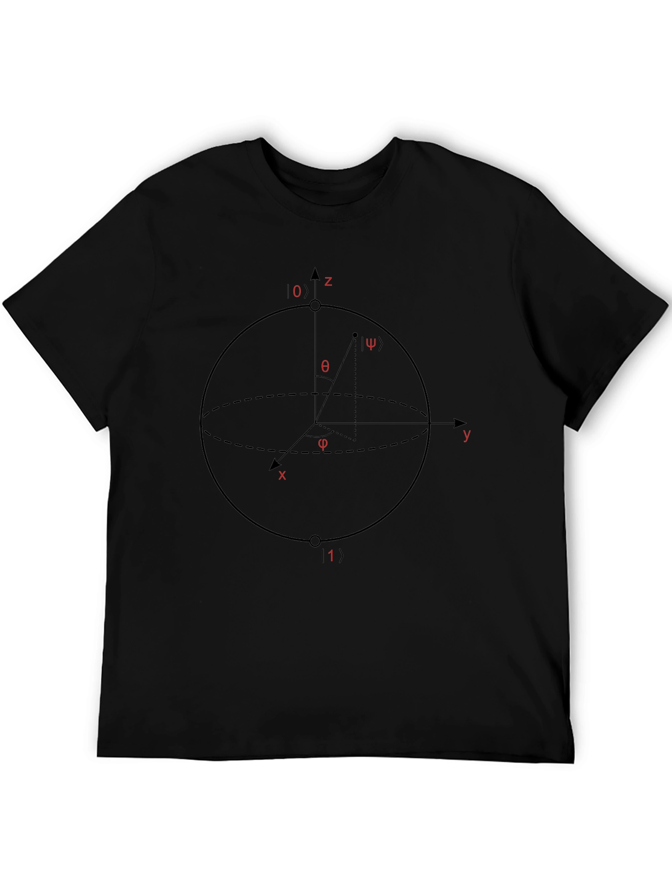 Quantum Physics Bloch Sphere Black T-Shirt