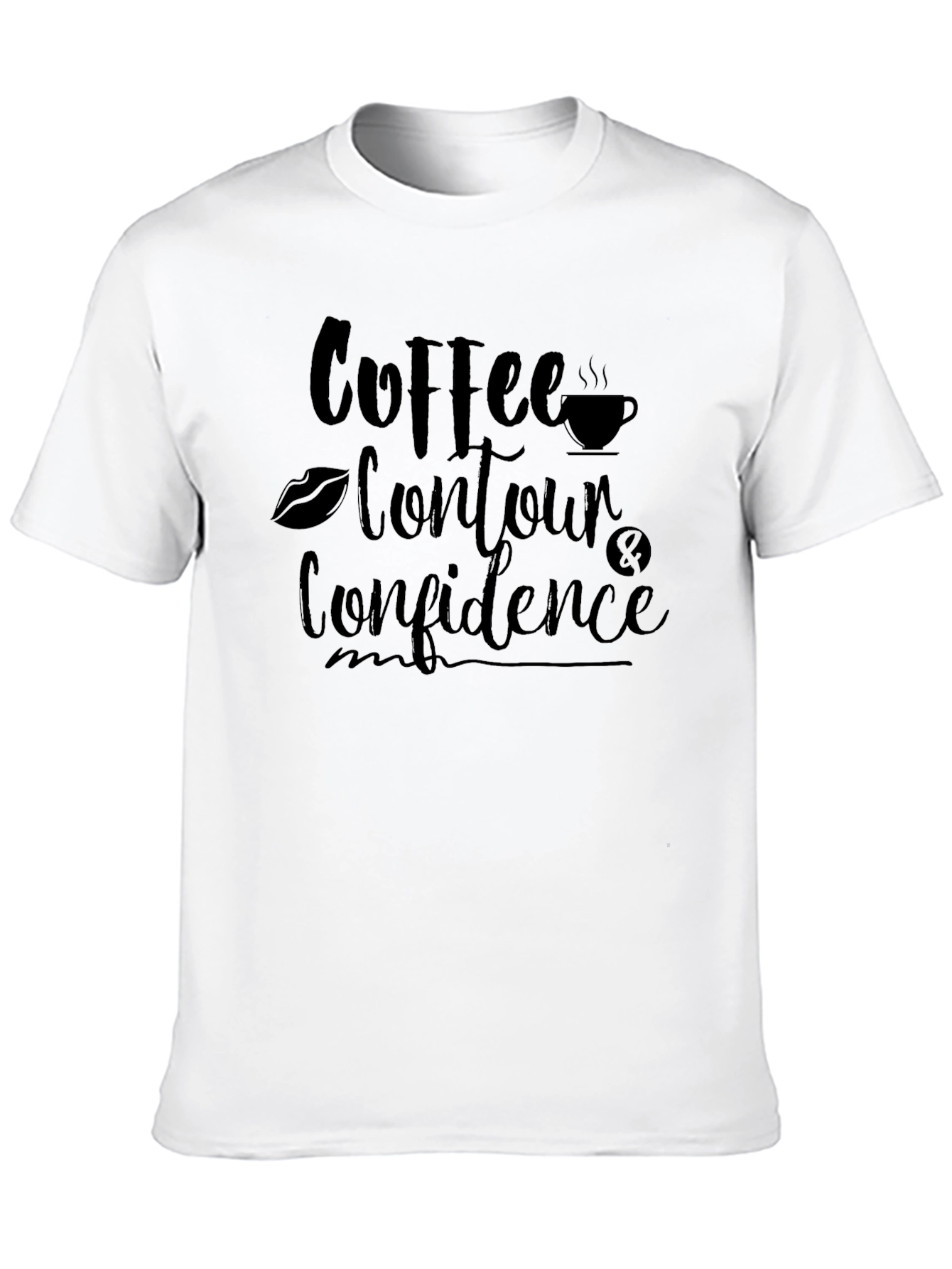 Coffee Contour Confidence Black T-Shirt