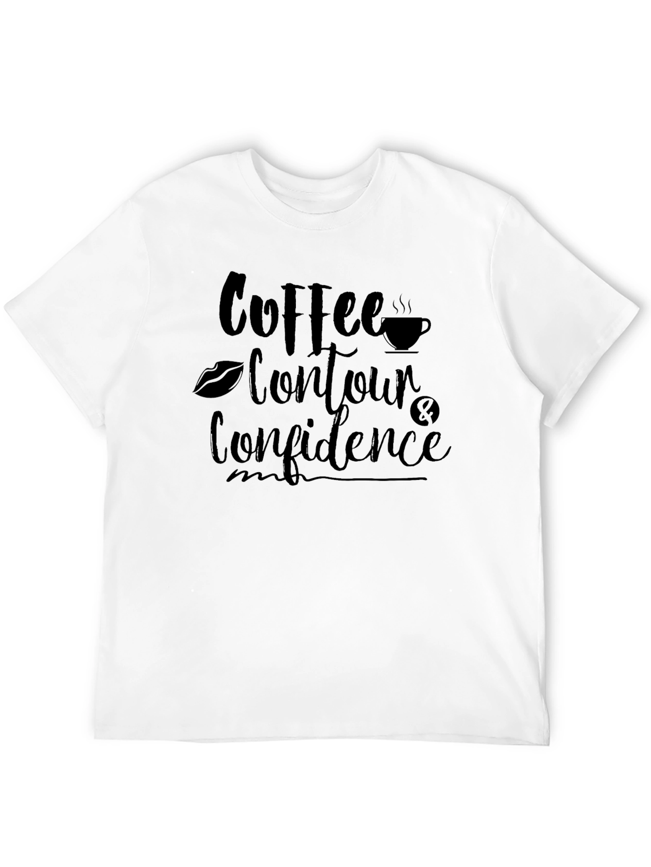 Coffee Contour Confidence Black T-Shirt