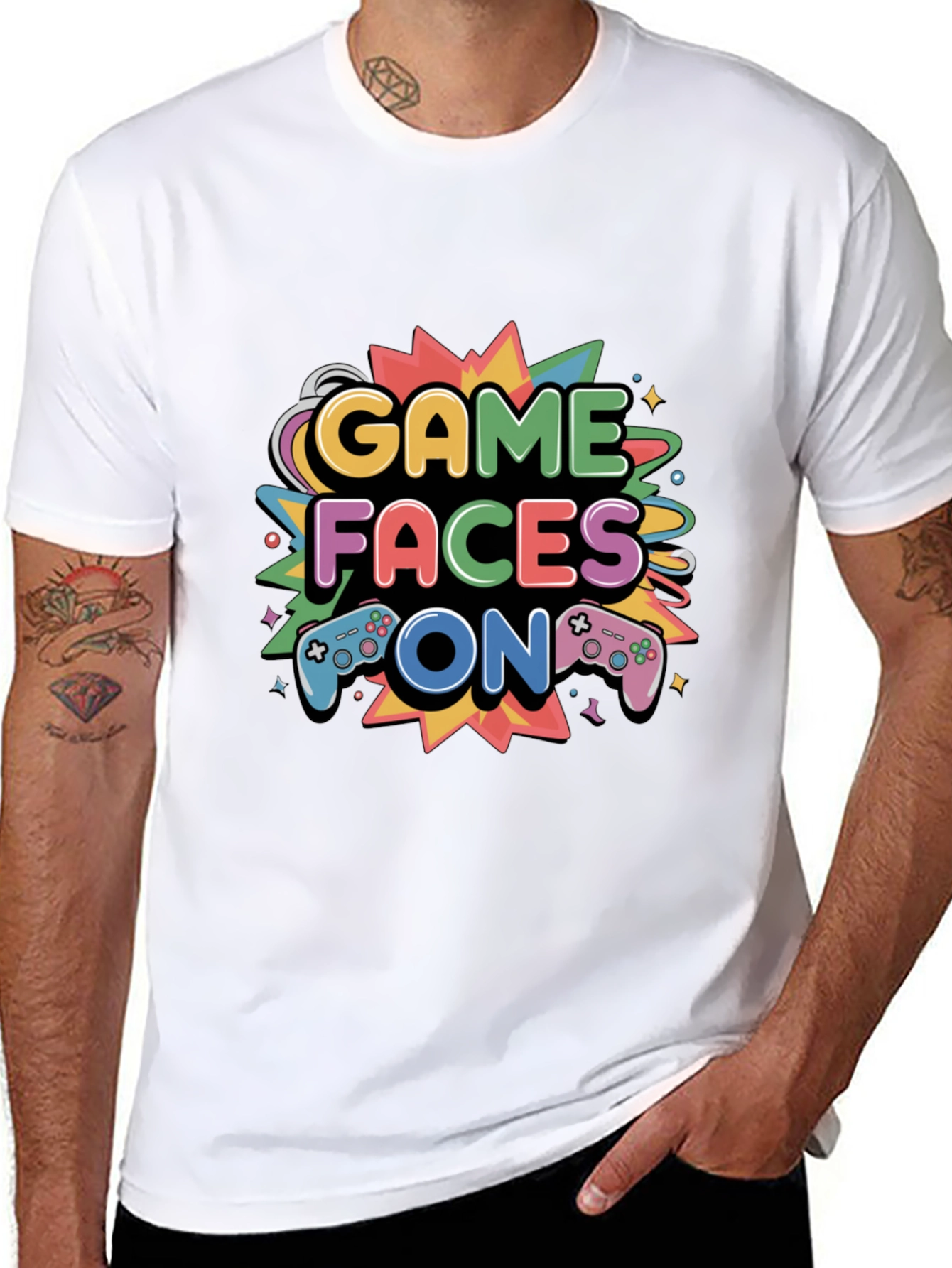 Game Faces On T-Shirt - Gamer Style