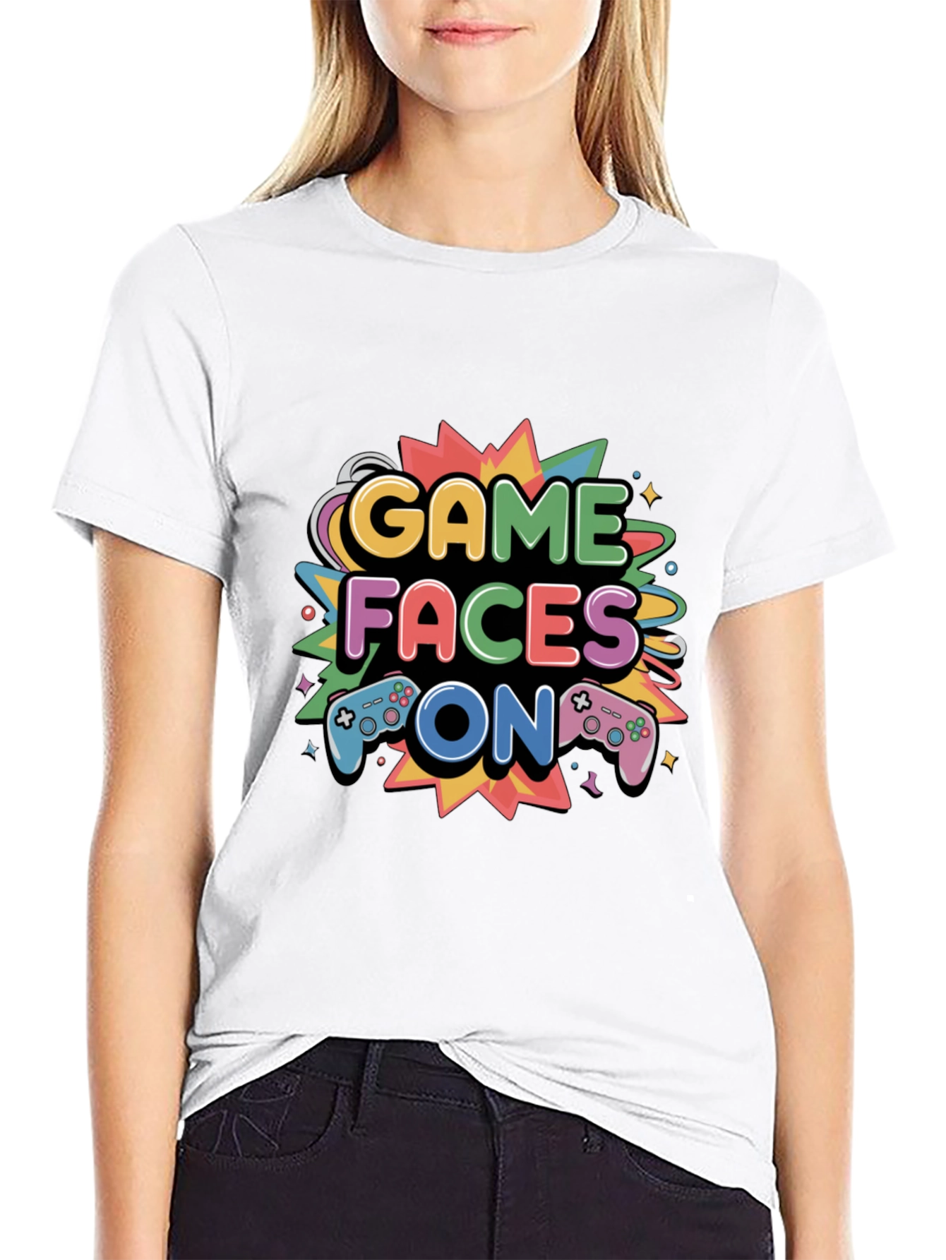 Game Faces On T-Shirt - Gamer Style