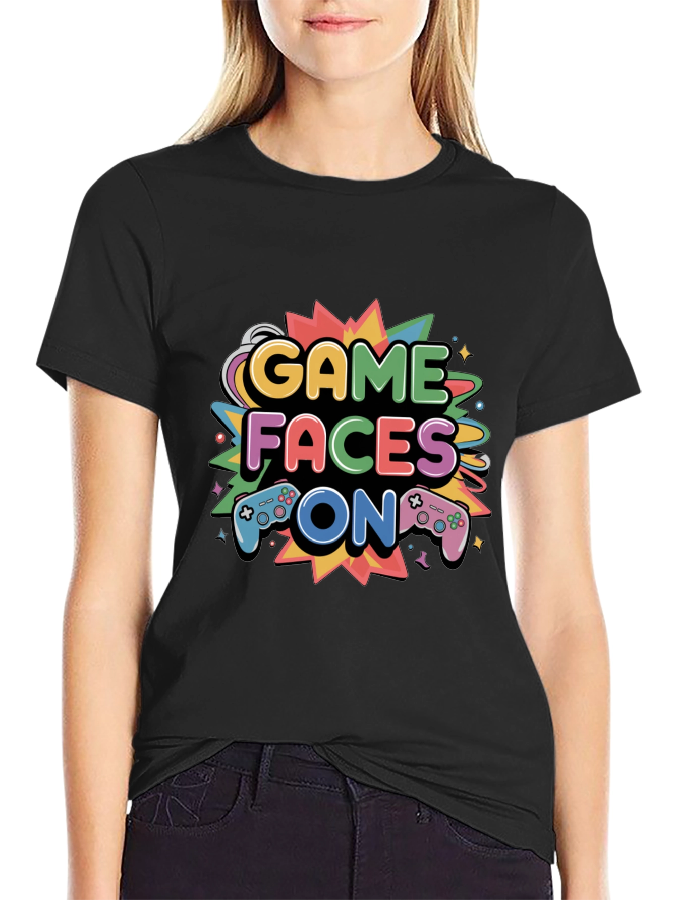 Game Faces On T-Shirt - Gamer Style