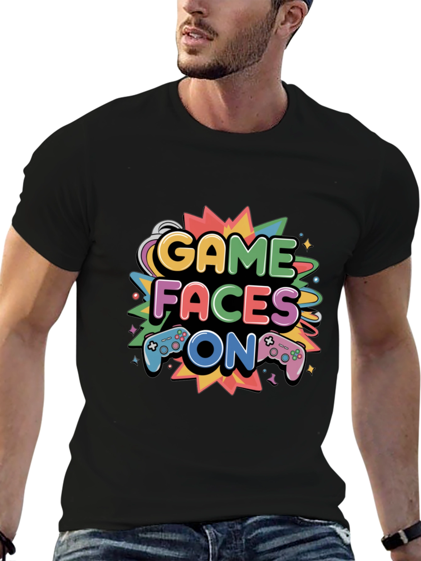 Game Faces On T-Shirt - Gamer Style