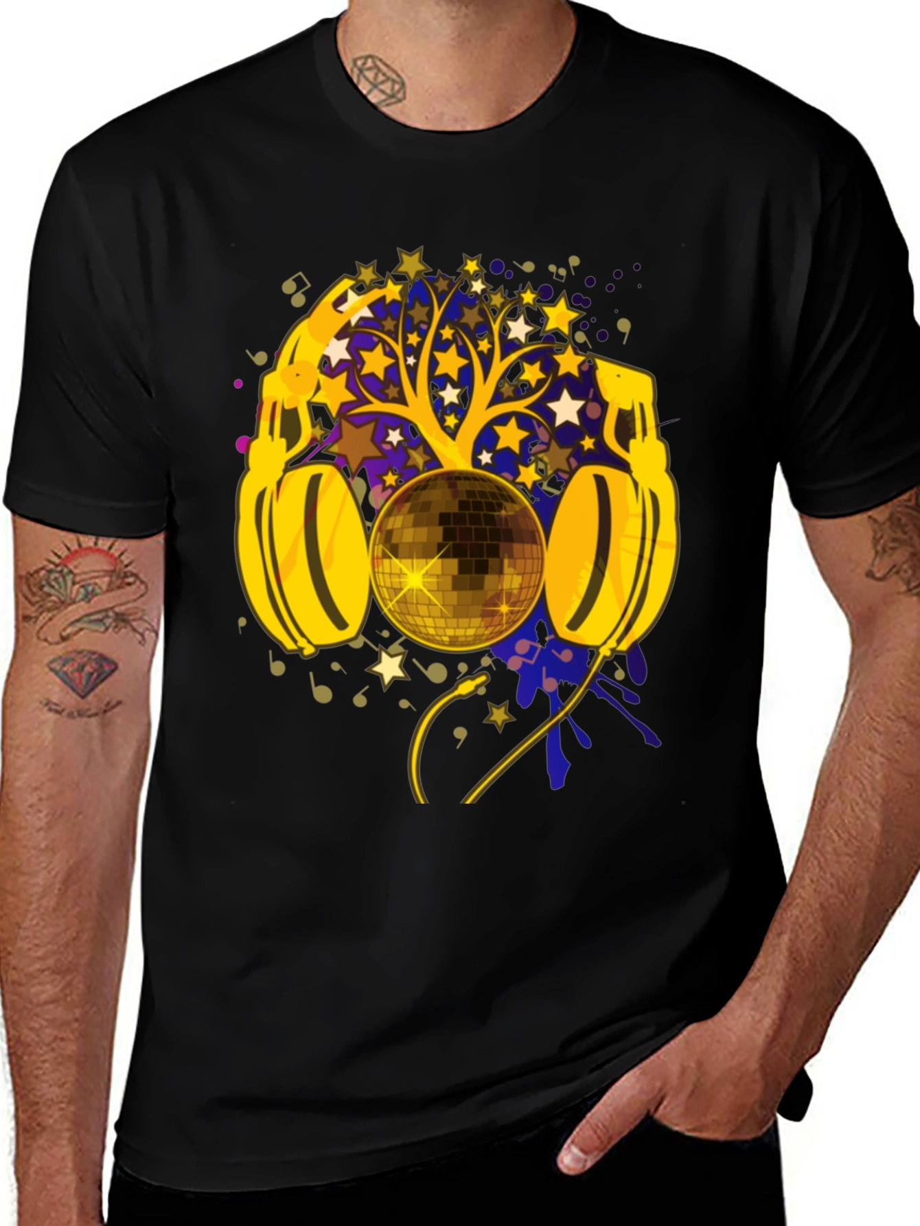 Disco Ball Headphones Graphic Tee