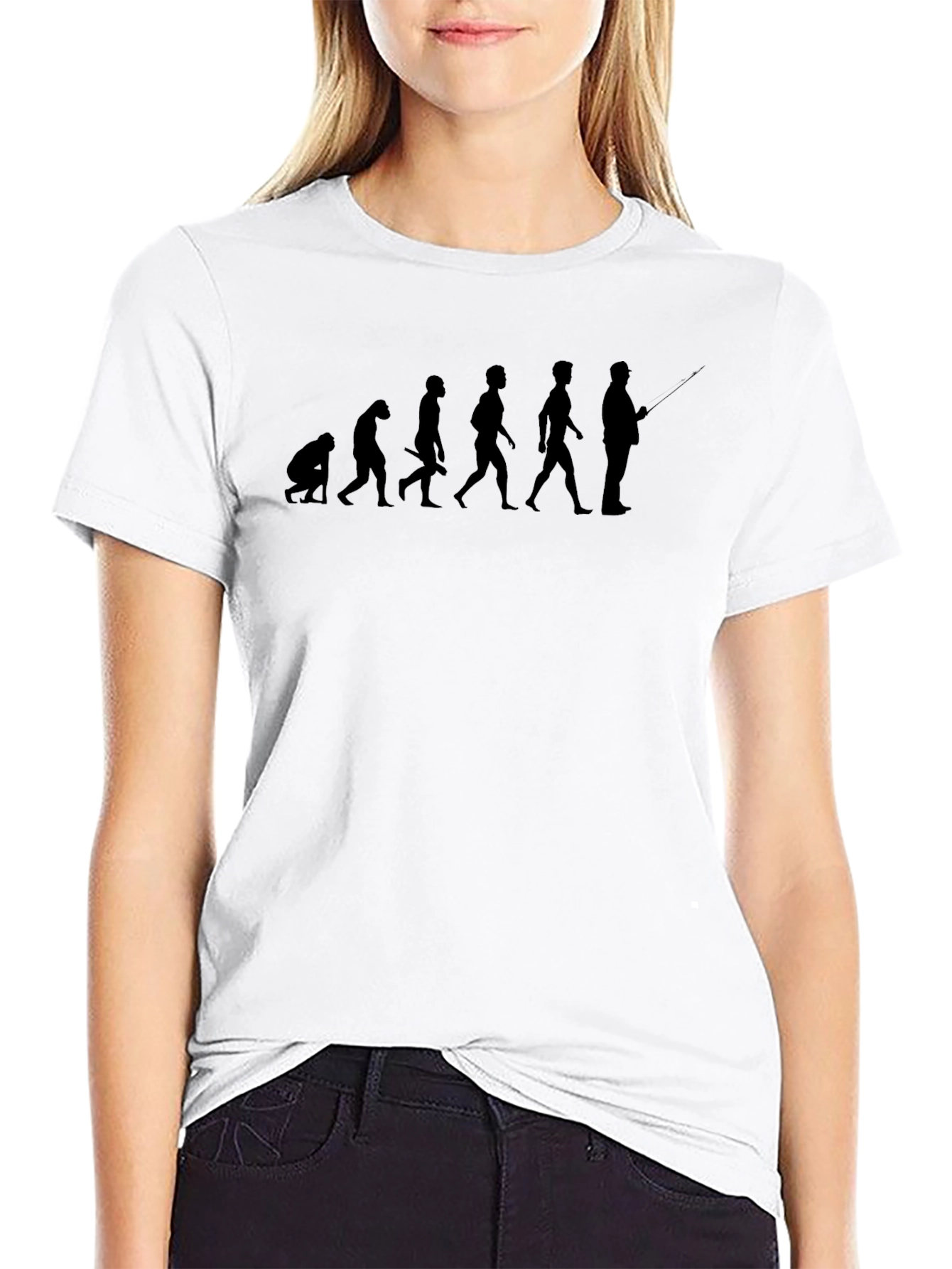 Evolution of Fishing Black T-Shirt