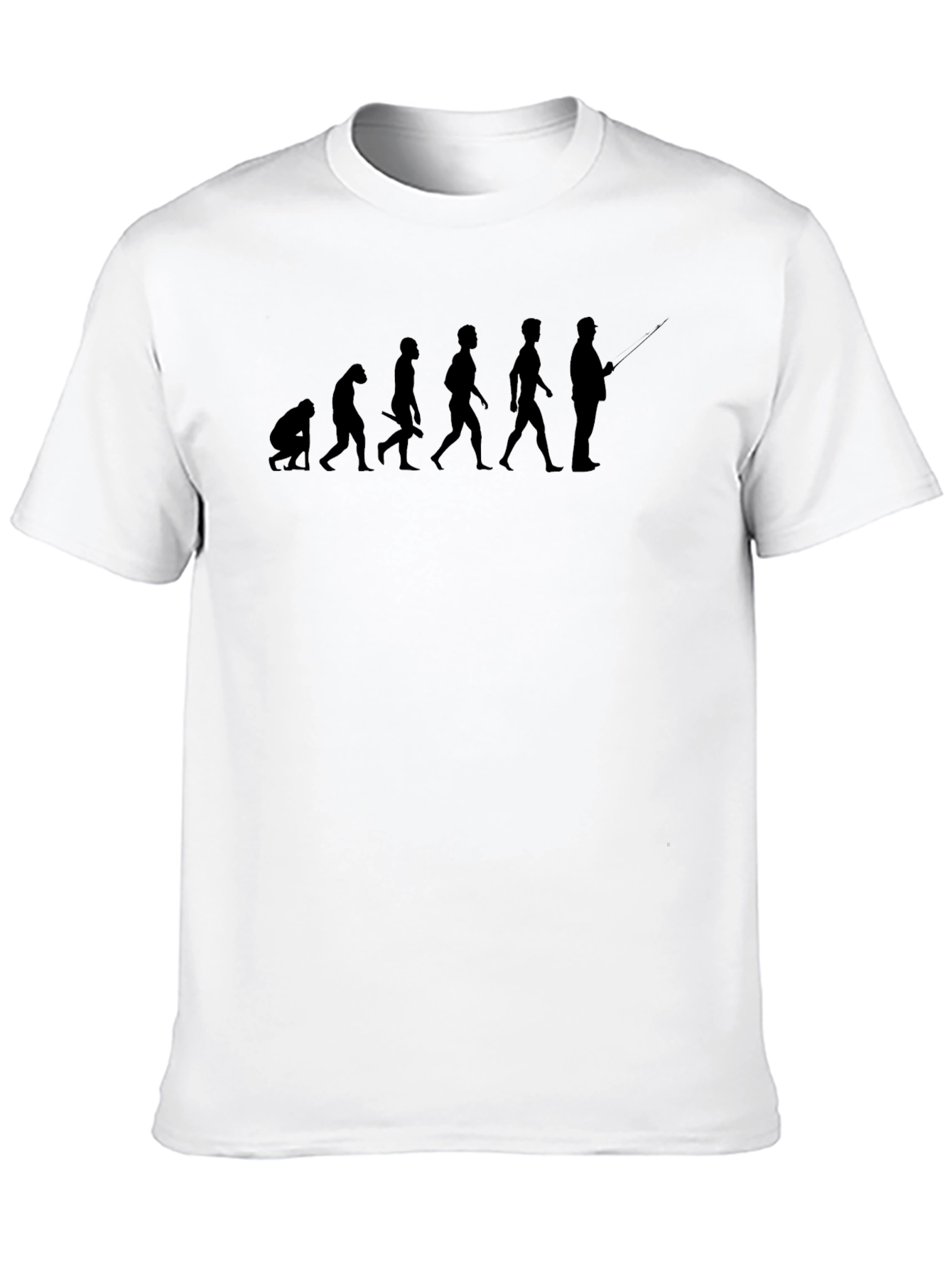 Evolution of Fishing Black T-Shirt