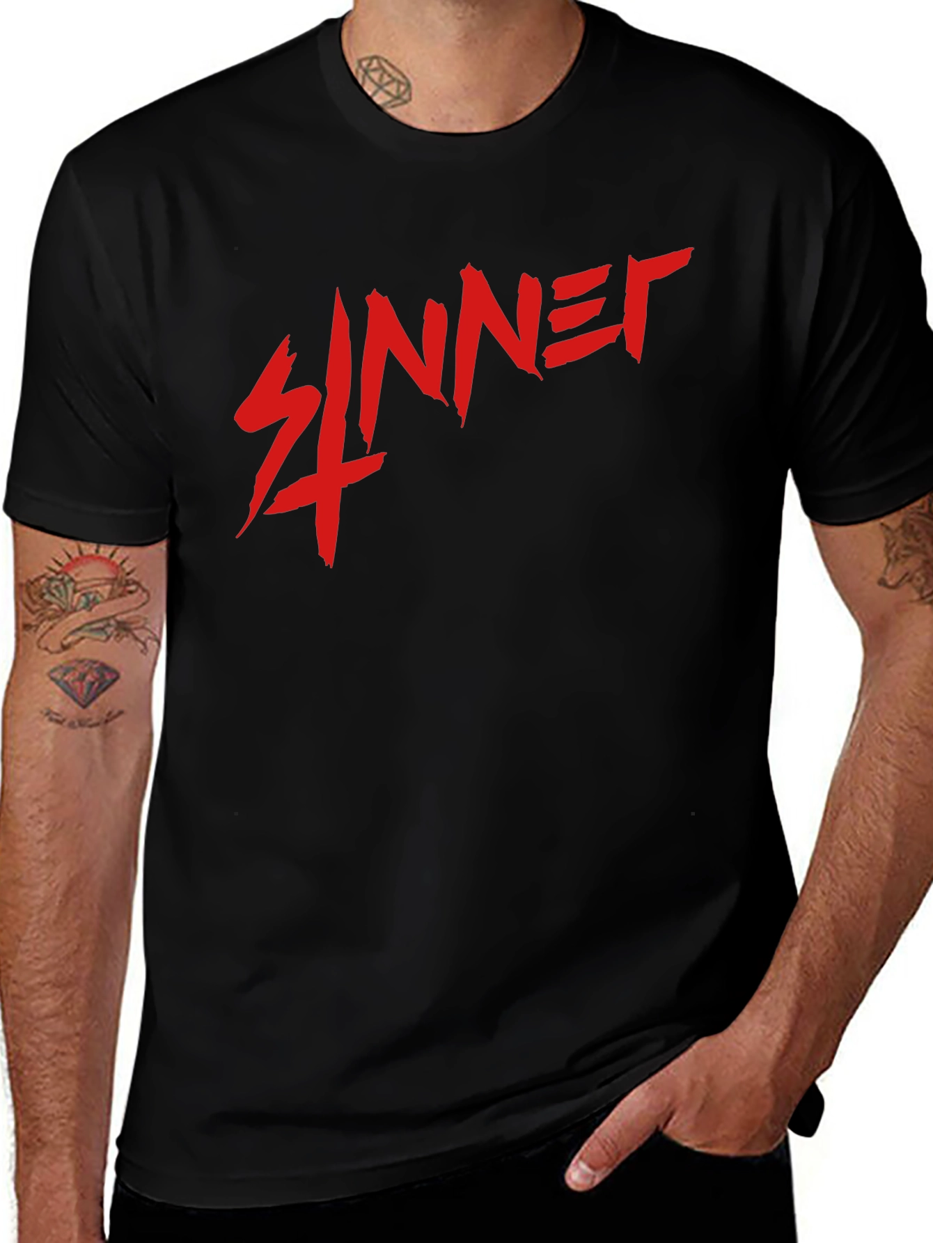 Sinner Black T-Shirt - Bold Graphic Tee
