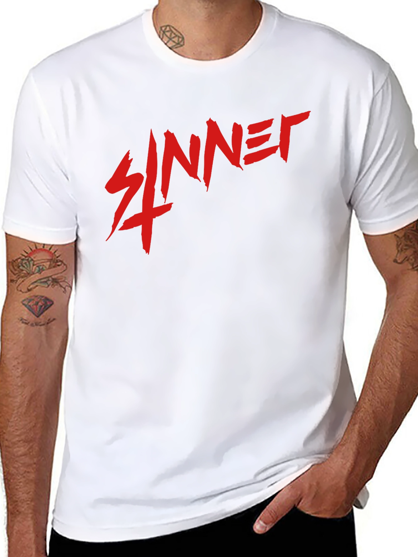 Sinner Black T-Shirt - Bold Graphic Tee