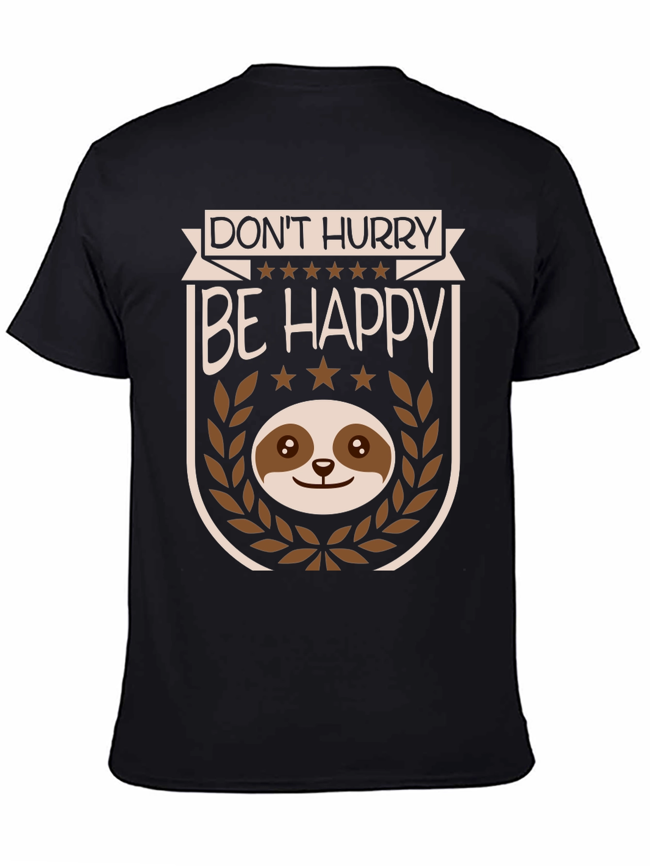 Dont Hurry Be Happy Sloth Graphic T-Shirt