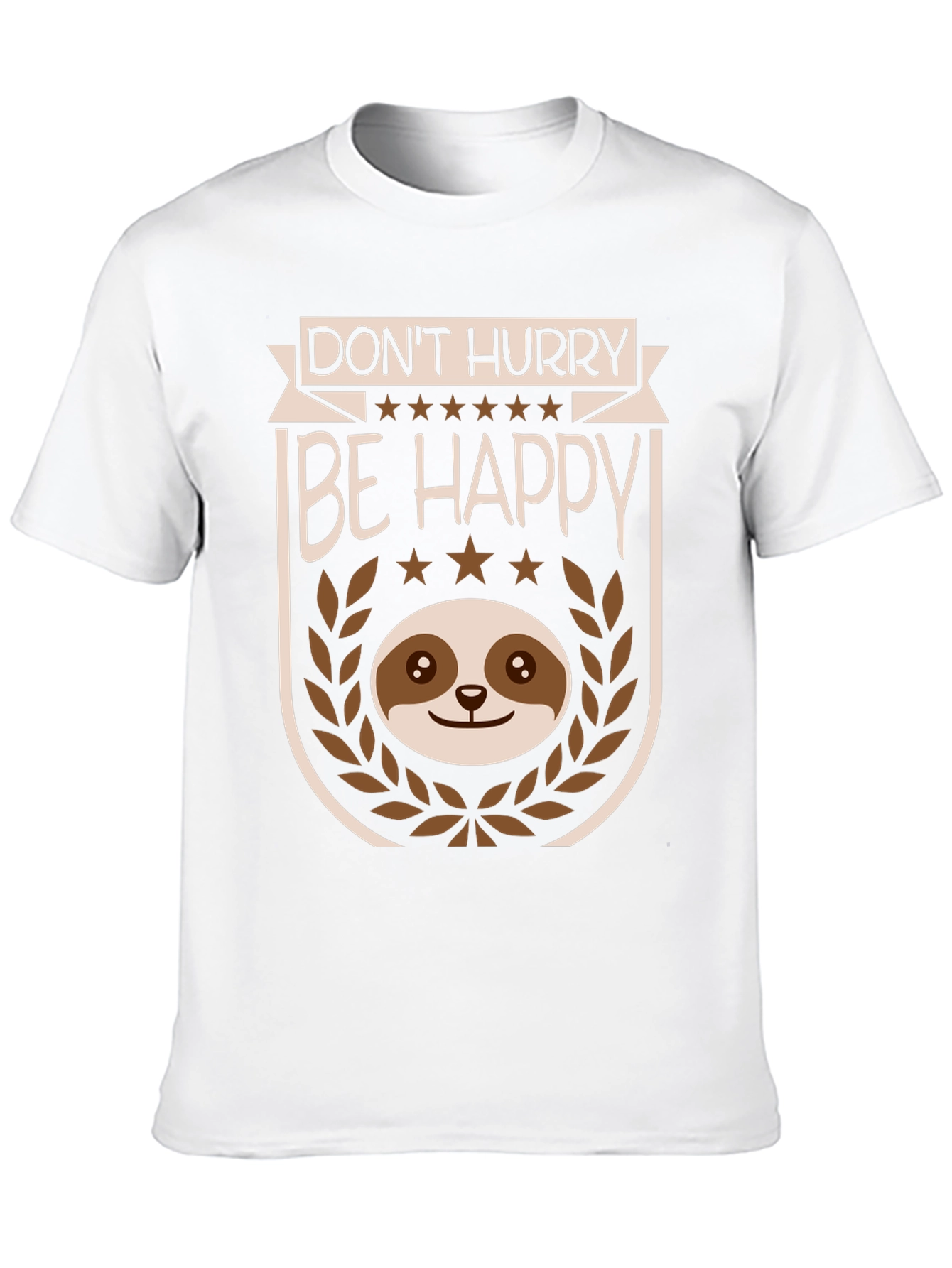 Dont Hurry Be Happy Sloth Graphic T-Shirt
