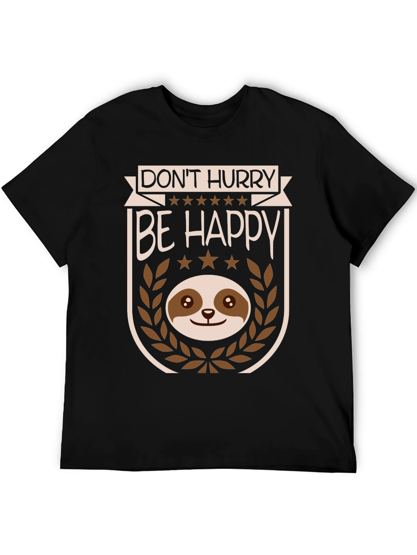 Dont Hurry Be Happy Sloth Graphic T-Shirt