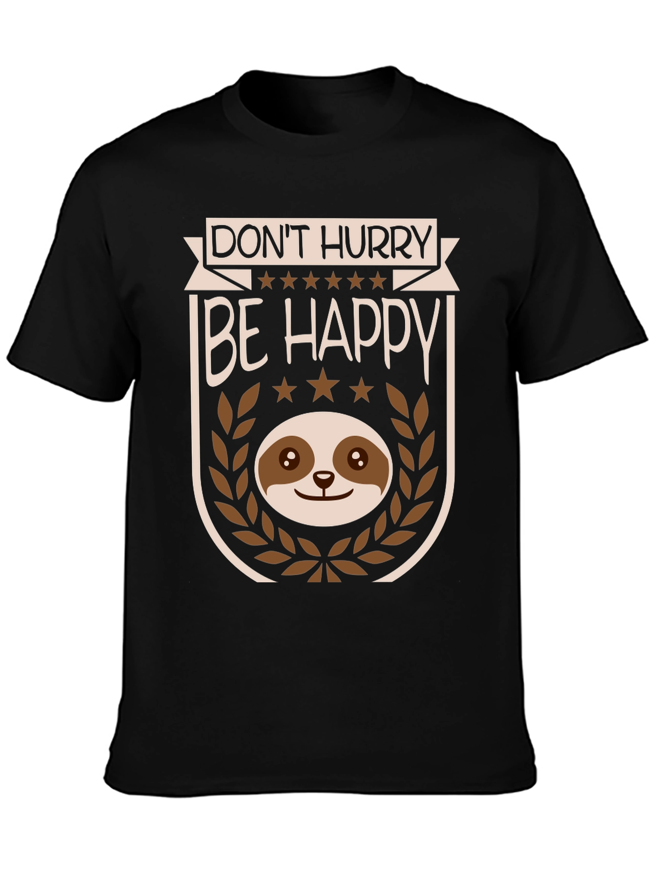 Dont Hurry Be Happy Sloth Graphic T-Shirt