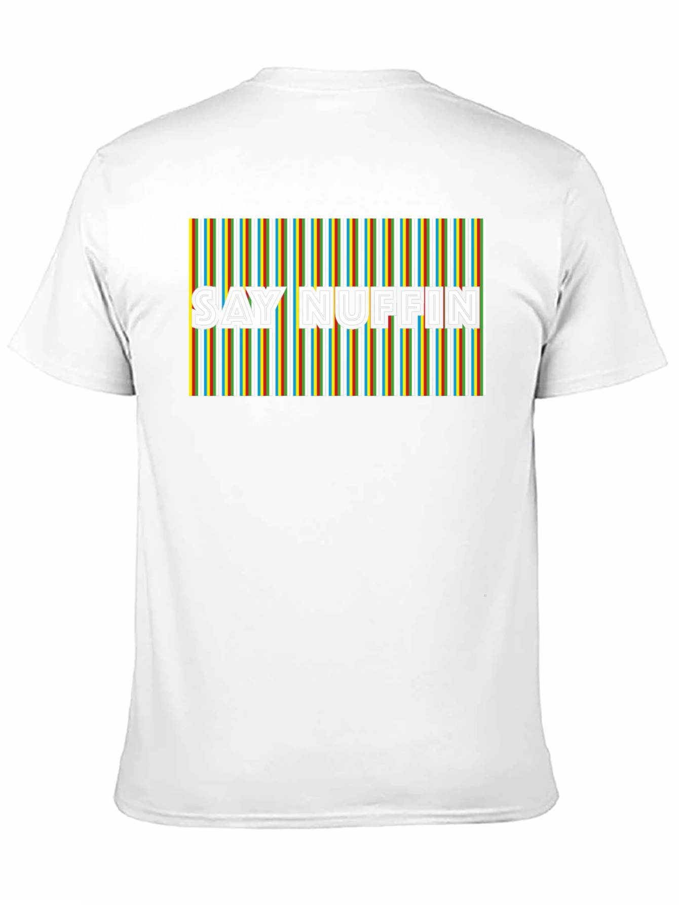 Say Nuffin Graphic Tee - Funky Retro Stripe Design