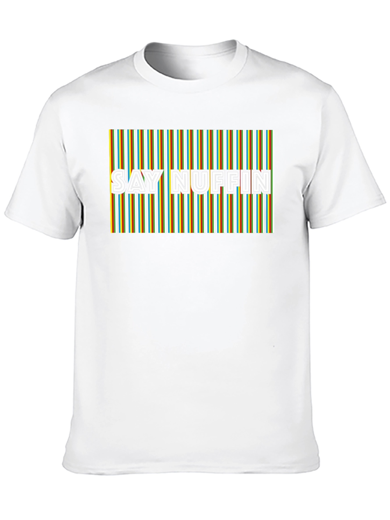 Say Nuffin Graphic Tee - Funky Retro Stripe Design