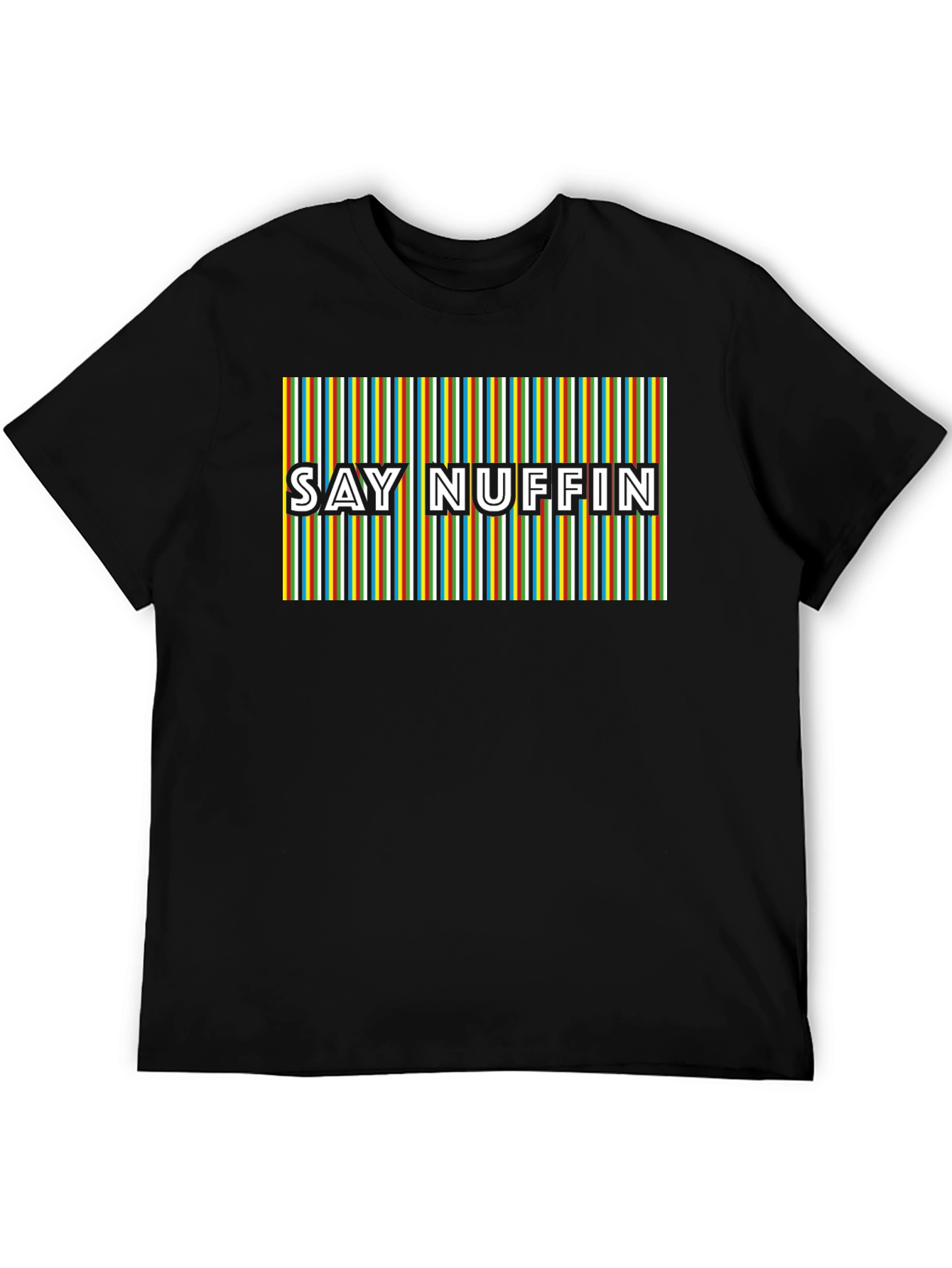 Say Nuffin Graphic Tee - Funky Retro Stripe Design