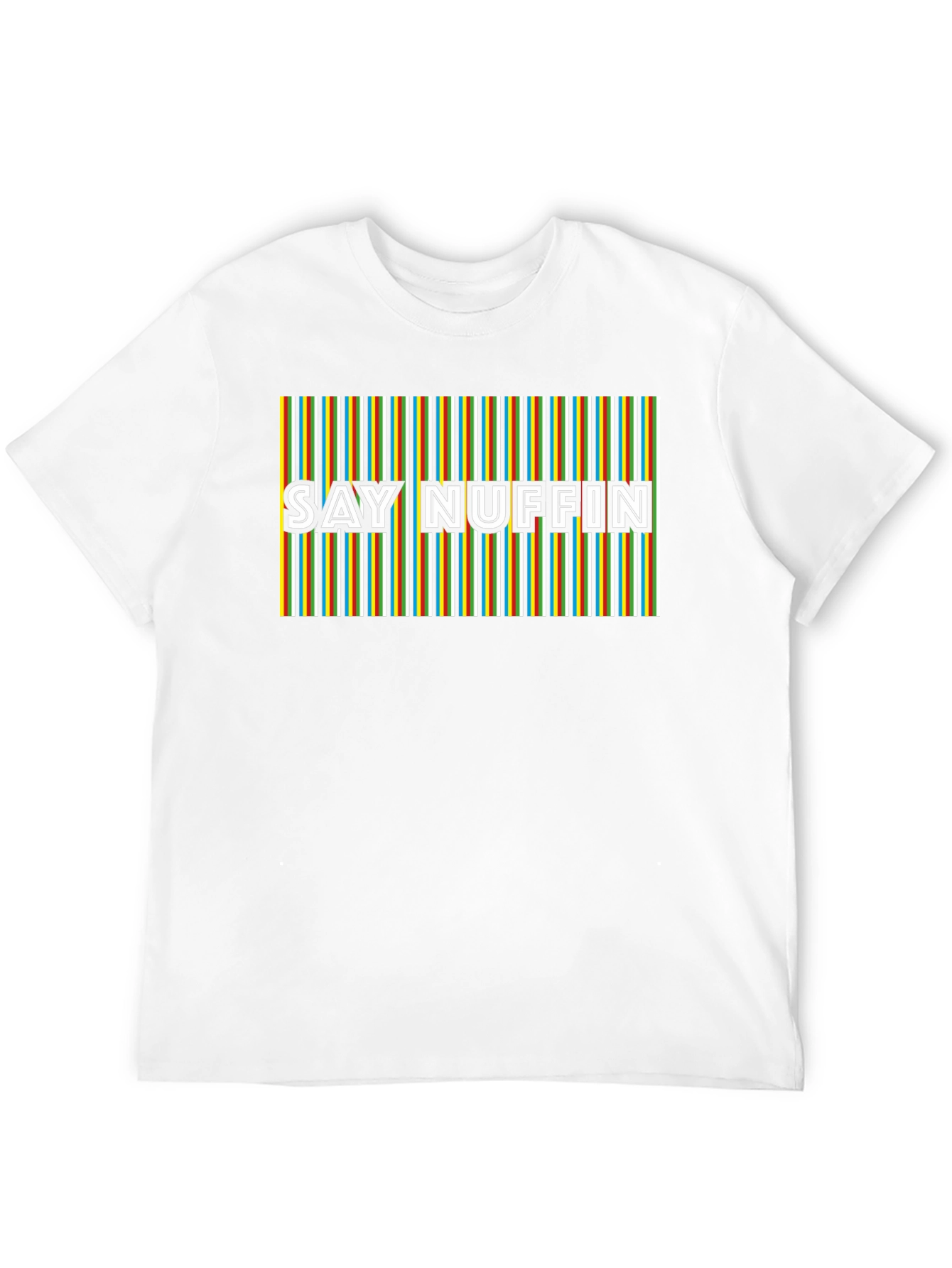 Say Nuffin Graphic Tee - Funky Retro Stripe Design