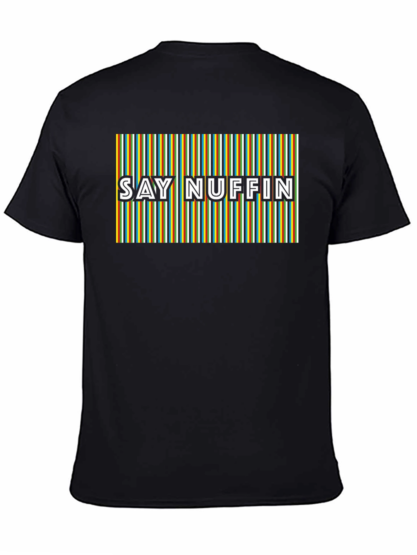 Say Nuffin Graphic Tee - Funky Retro Stripe Design