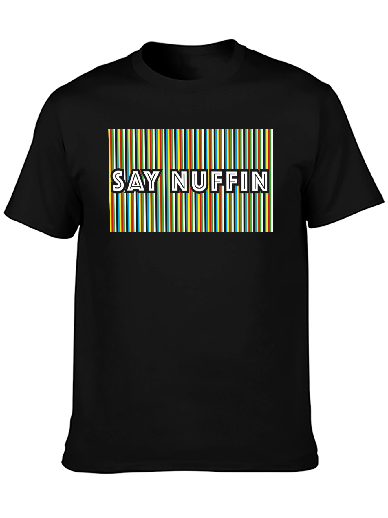 Say Nuffin Graphic Tee - Funky Retro Stripe Design