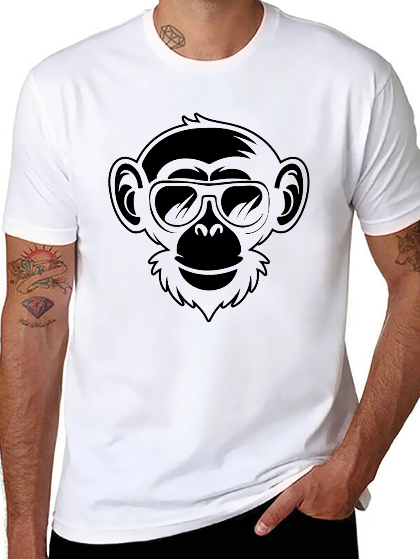 Cool Monkey Graphic Tee - Black T-Shirt