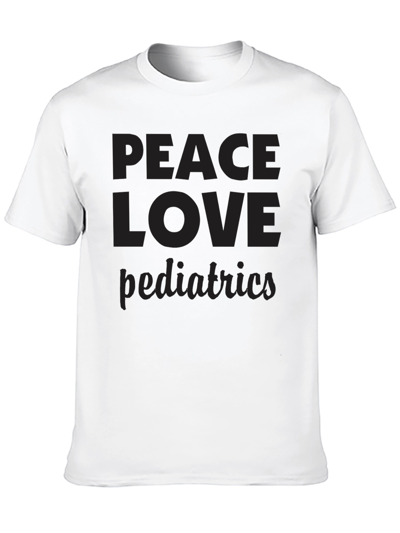 Peace Love Pediatrics Black T-Shirt