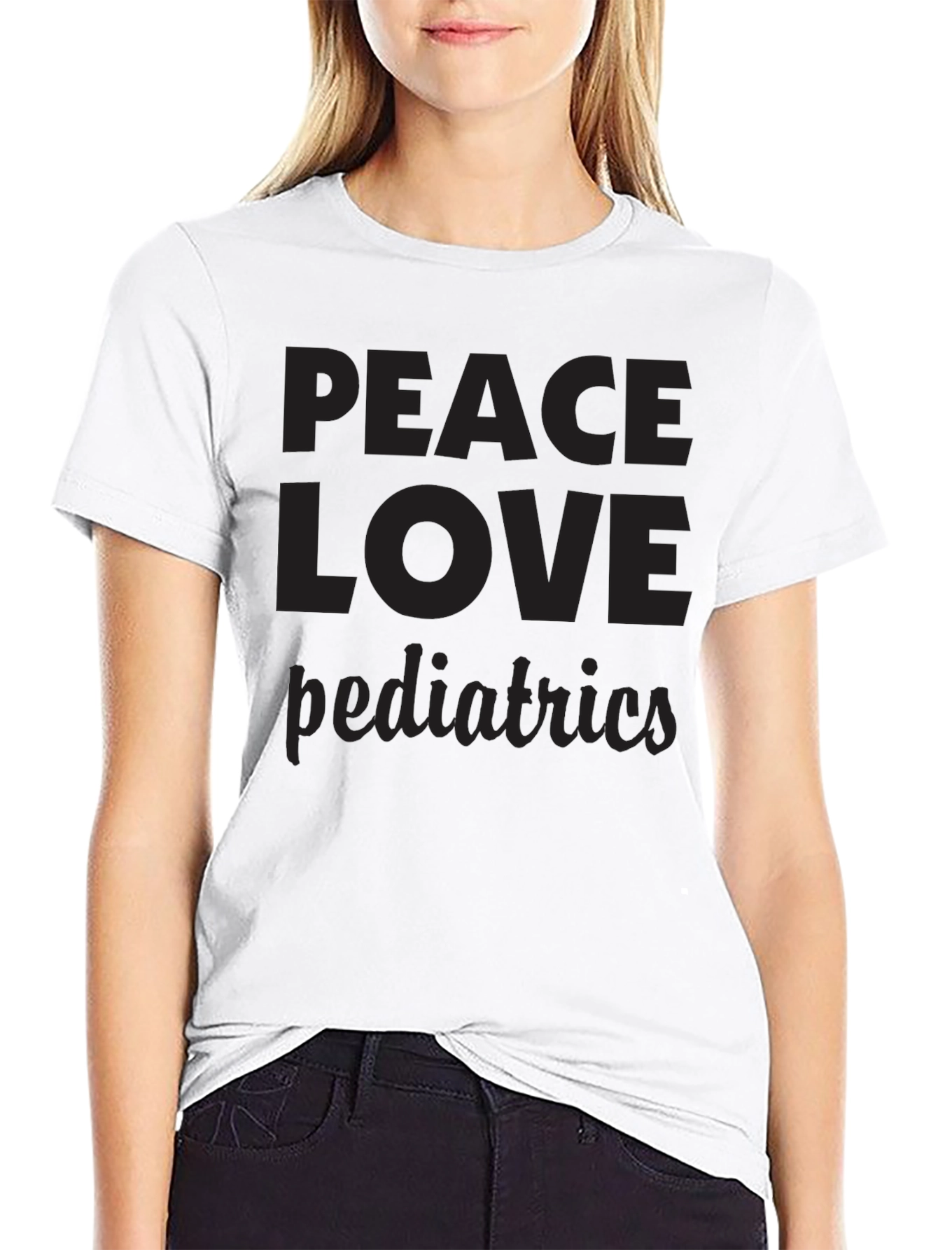 Peace Love Pediatrics Black T-Shirt
