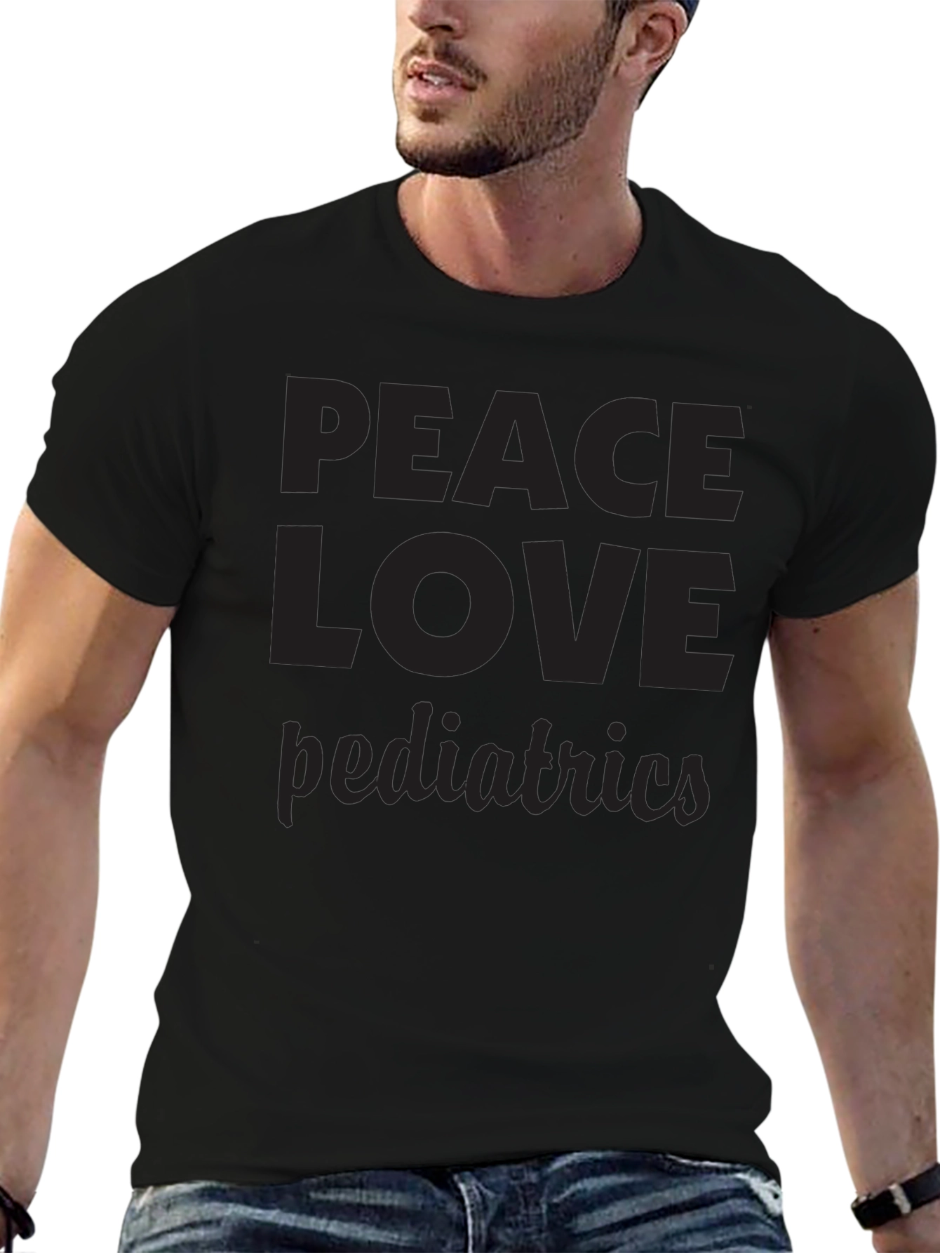 Peace Love Pediatrics Black T-Shirt