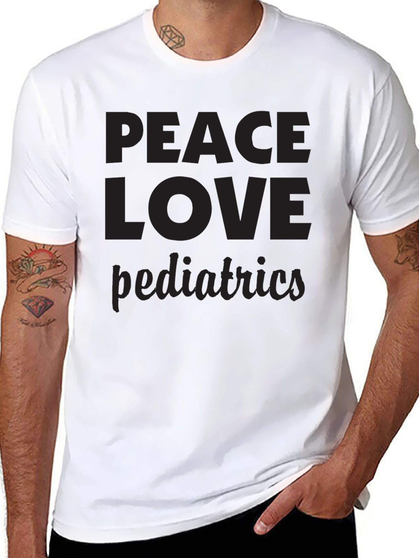 Peace Love Pediatrics Black T-Shirt