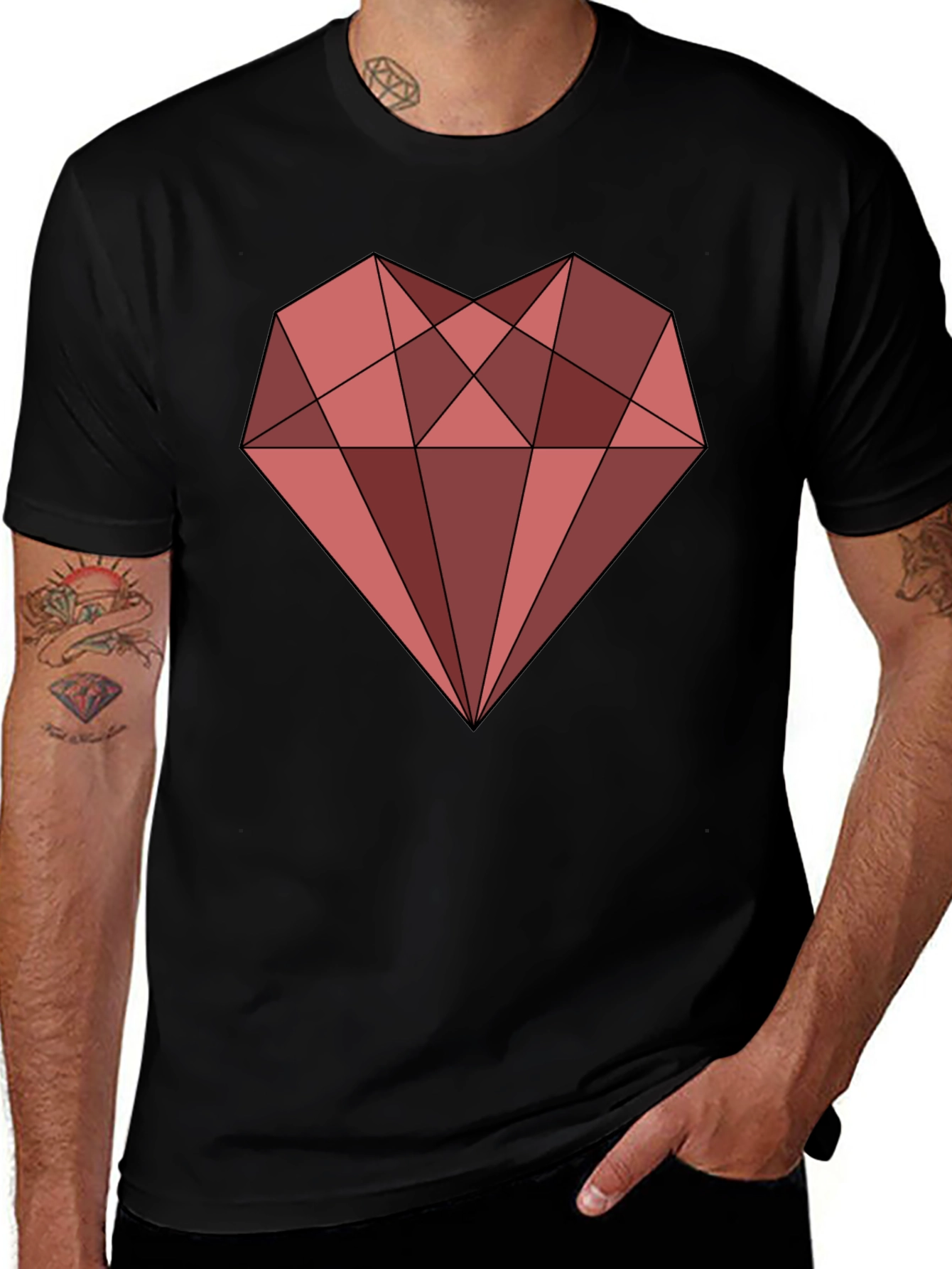 Geometric Heart Graphic Tee - Trendy Streetwear