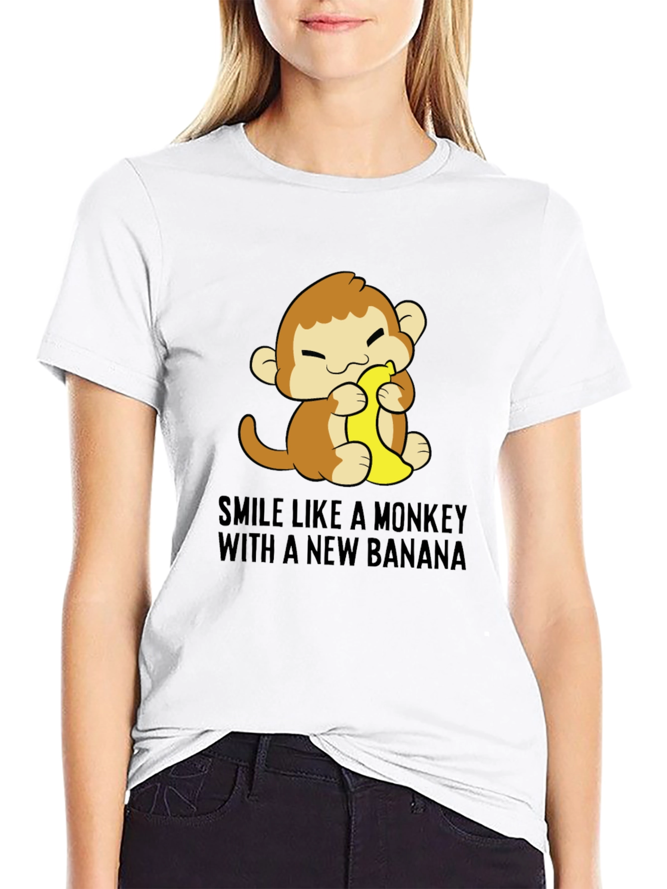 Monkey Banana Graphic T-Shirt - Unisex Crew Neck