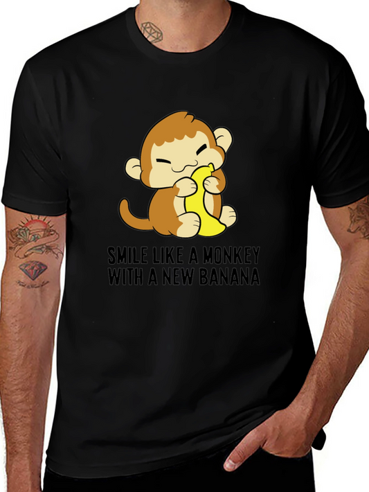 Monkey Banana Graphic T-Shirt - Unisex Crew Neck
