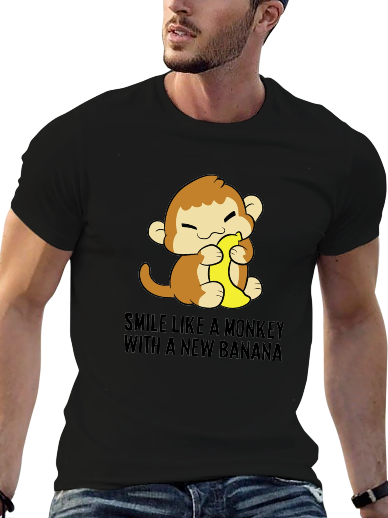 Monkey Banana Graphic T-Shirt - Unisex Crew Neck