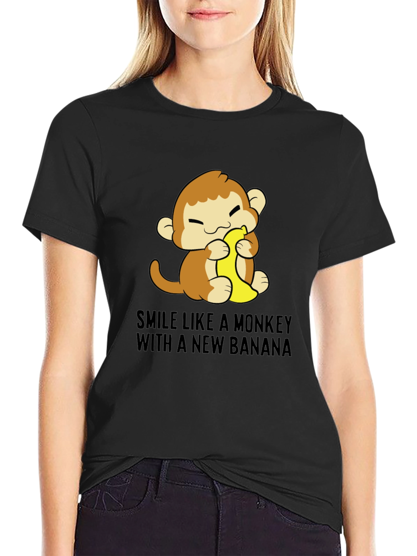 Monkey Banana Graphic T-Shirt - Unisex Crew Neck