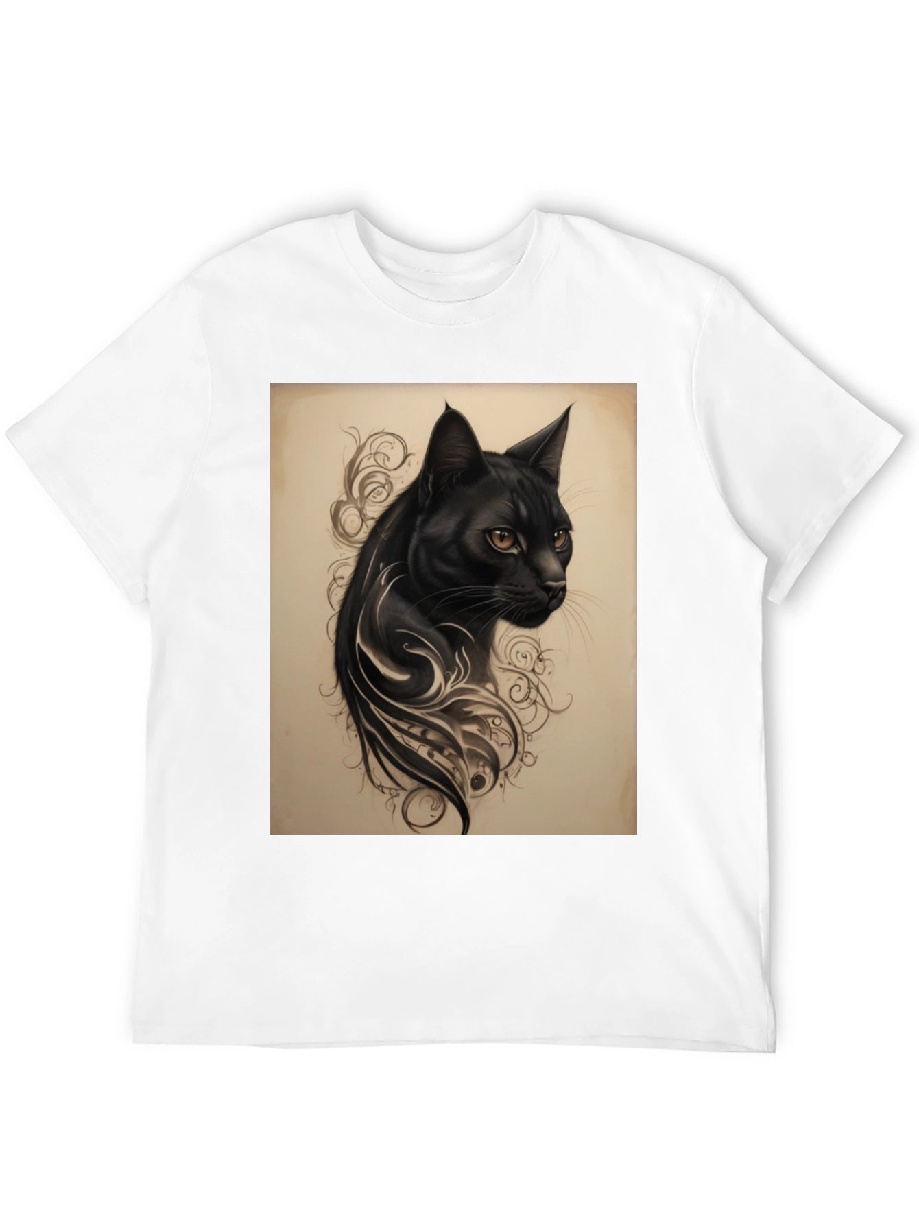 Black Cat Tattoo Graphic Tee - Mens