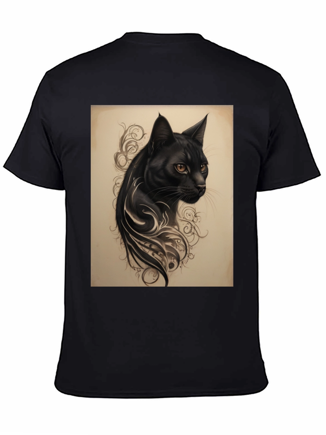 Black Cat Tattoo Graphic Tee - Mens