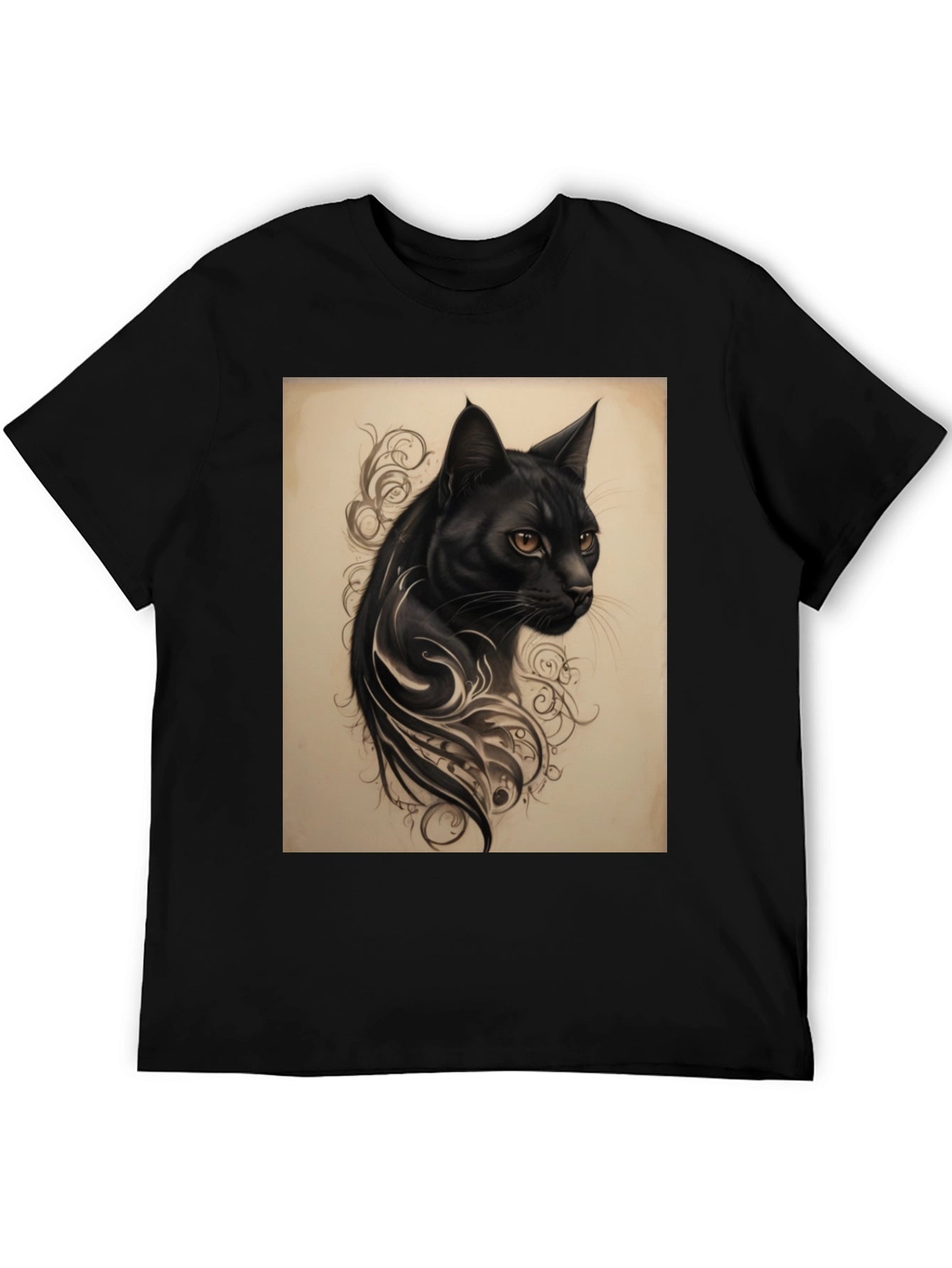 Black Cat Tattoo Graphic Tee - Mens