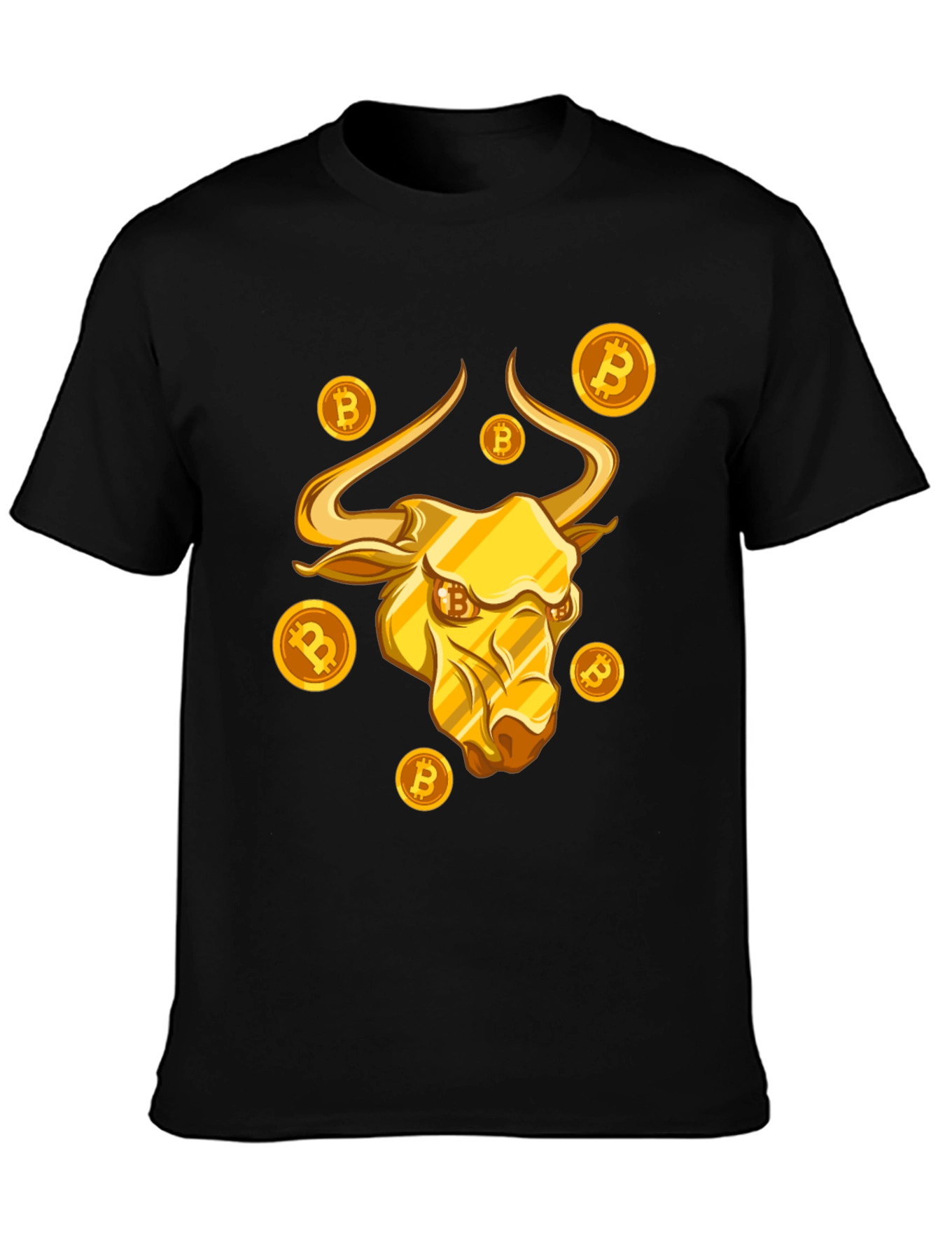 Bitcoin Bull T-Shirt - Crypto Golden Bull Design